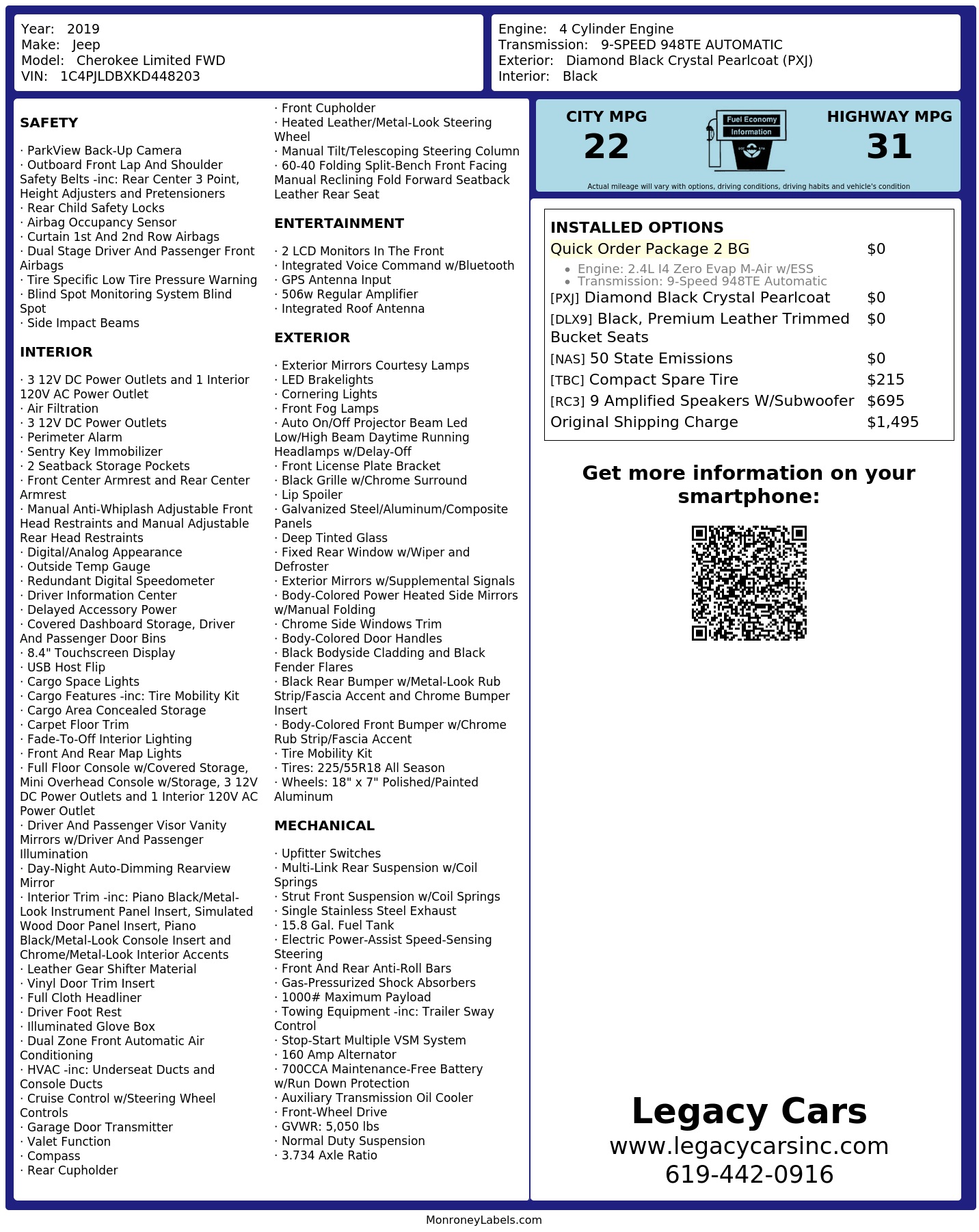 Monroney Label