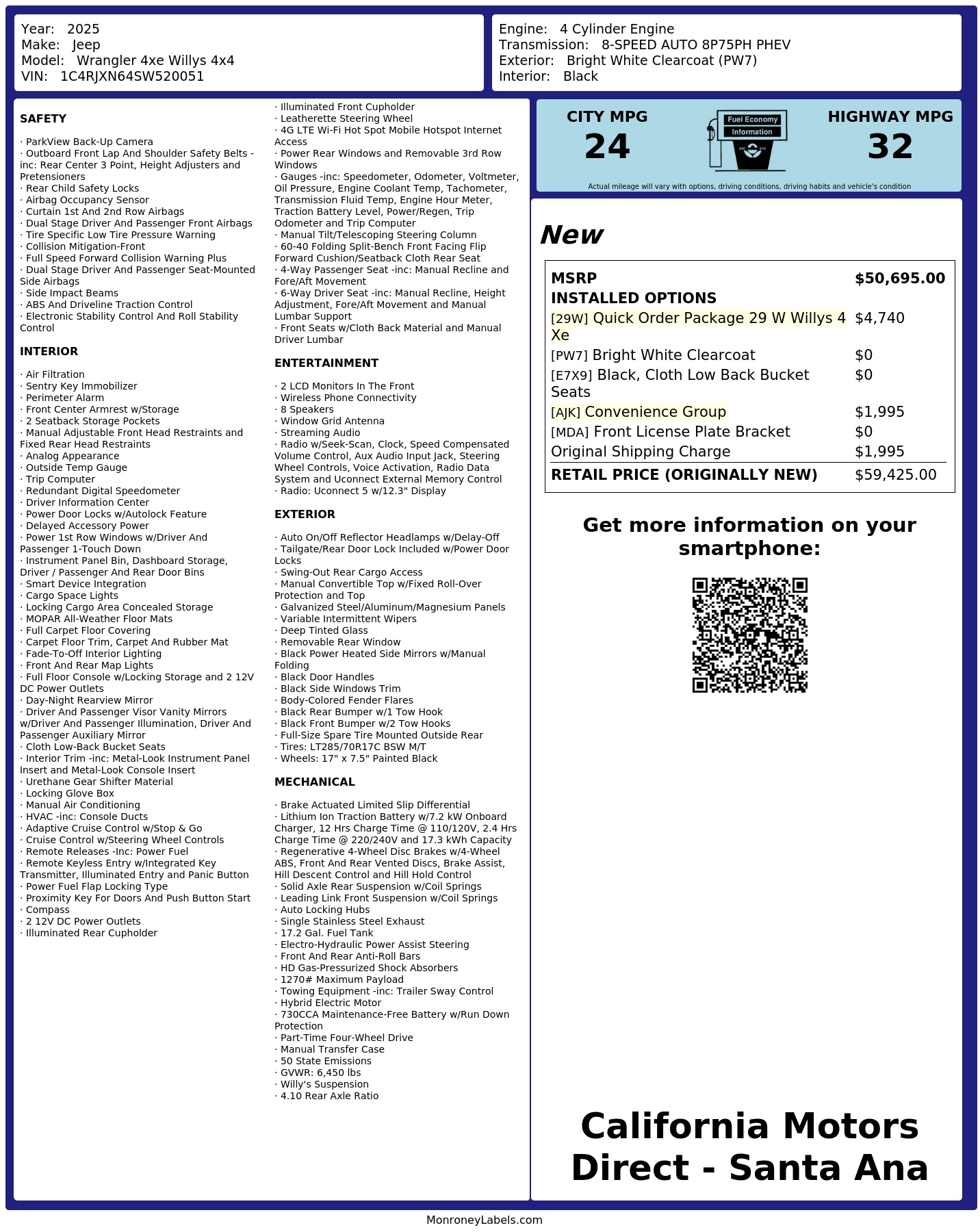 Monroney Label