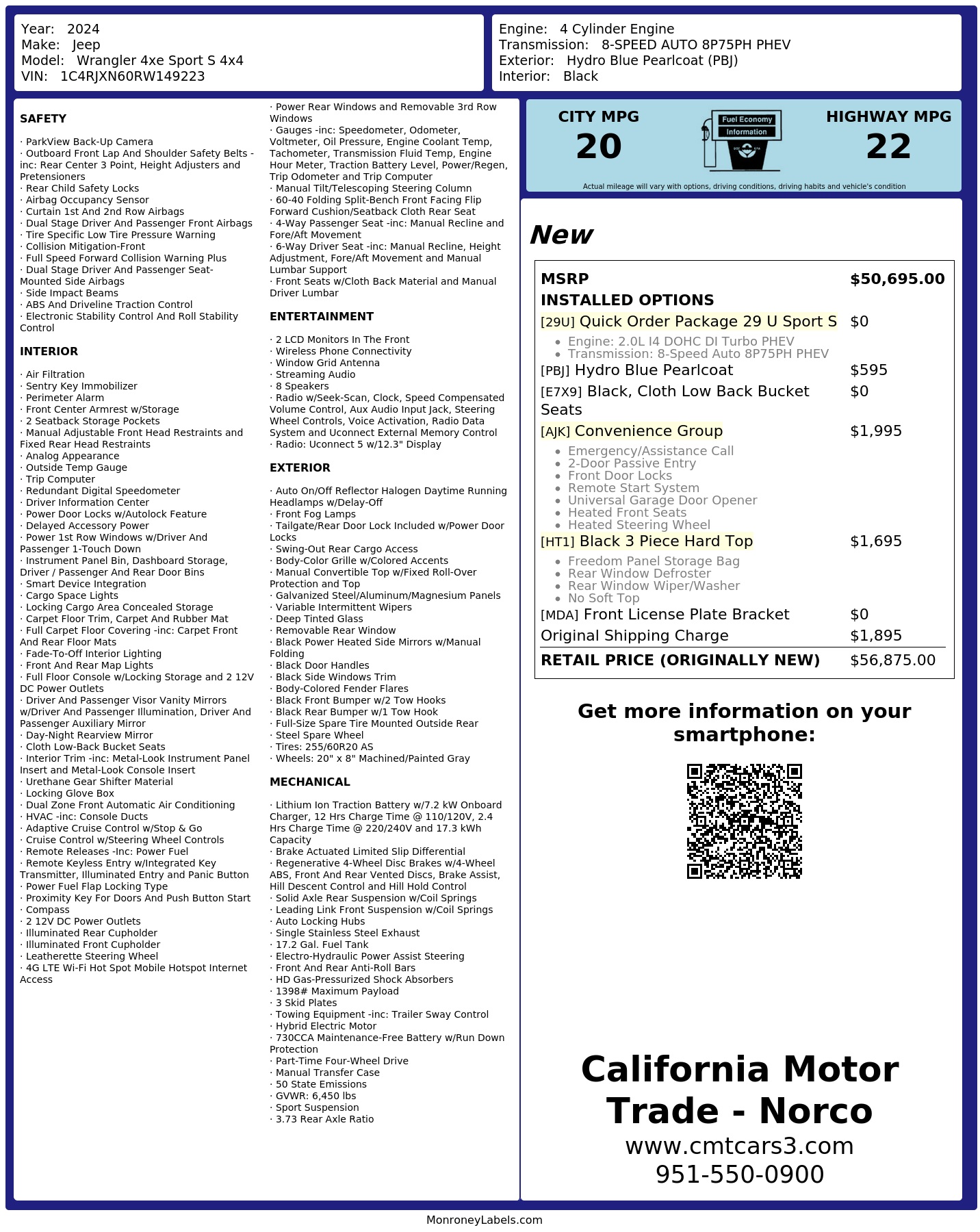 Monroney Label