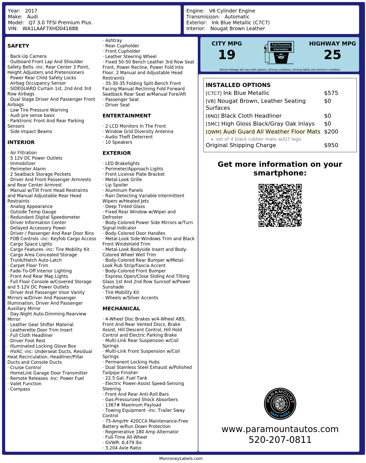 Monroney Label