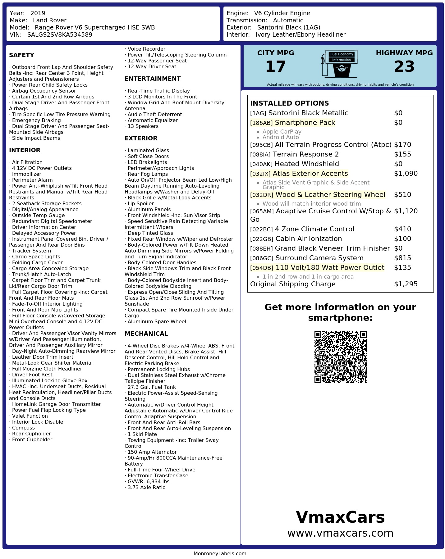 Monroney Label