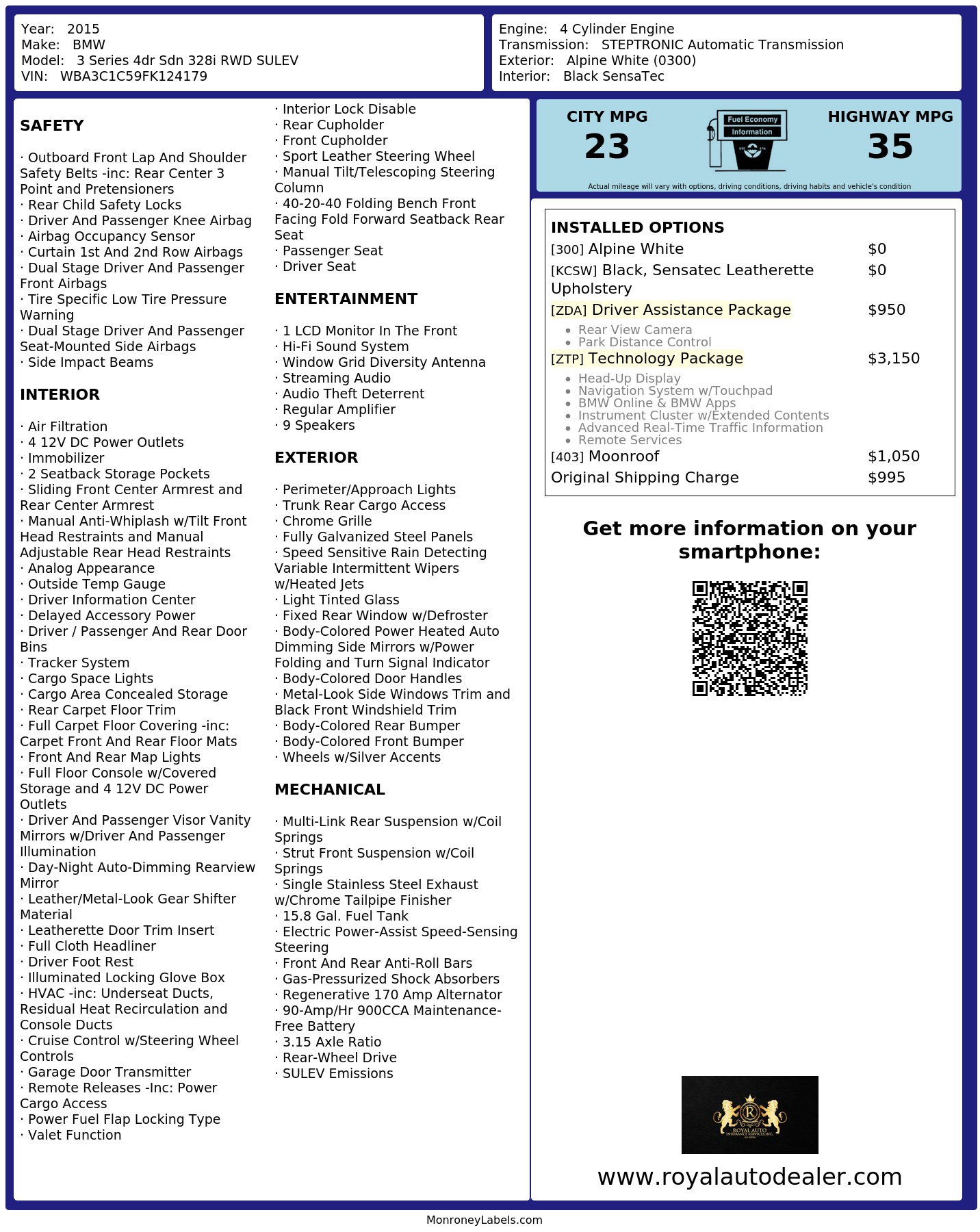 Monroney Label