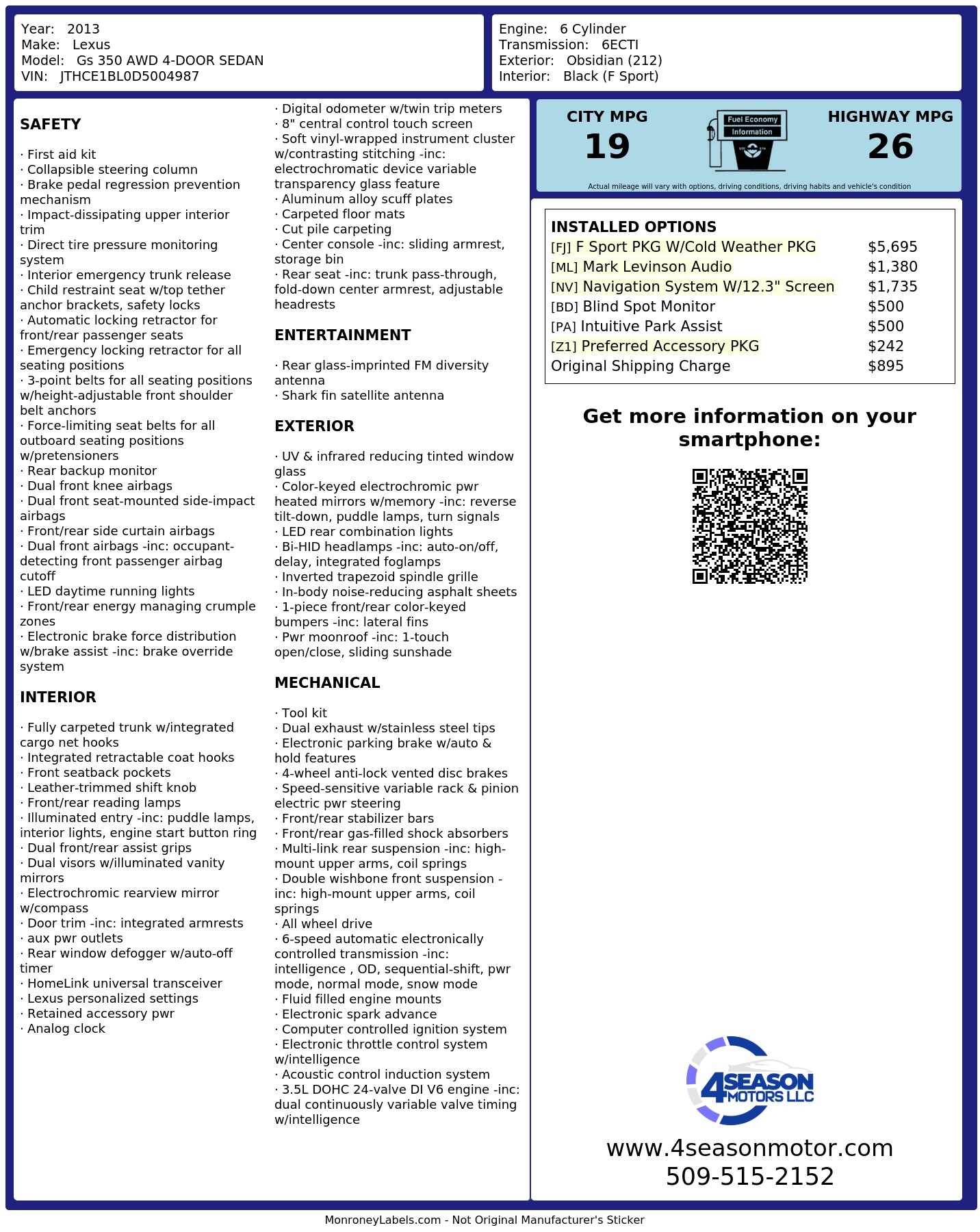 Monroney Label