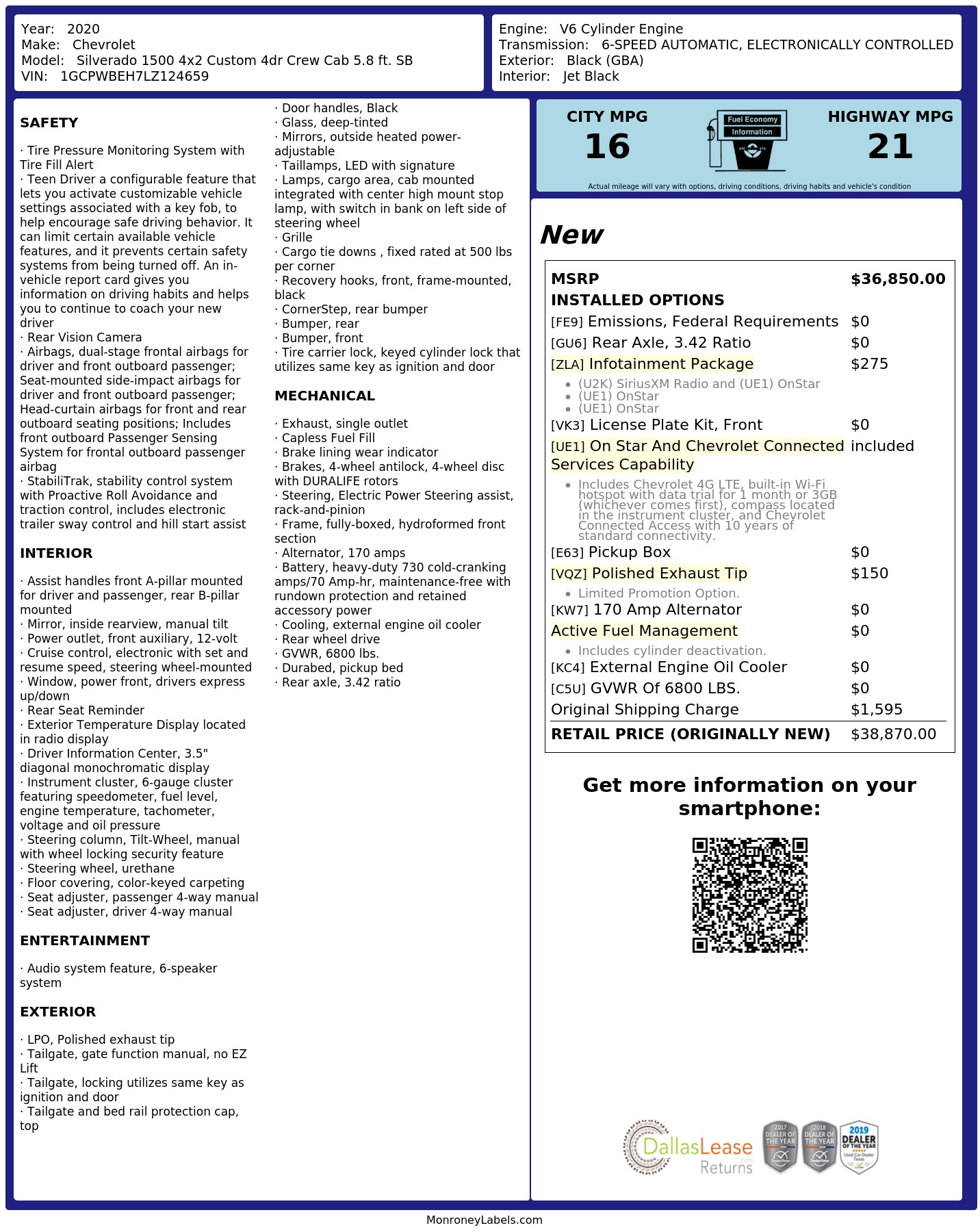 Monroney Label