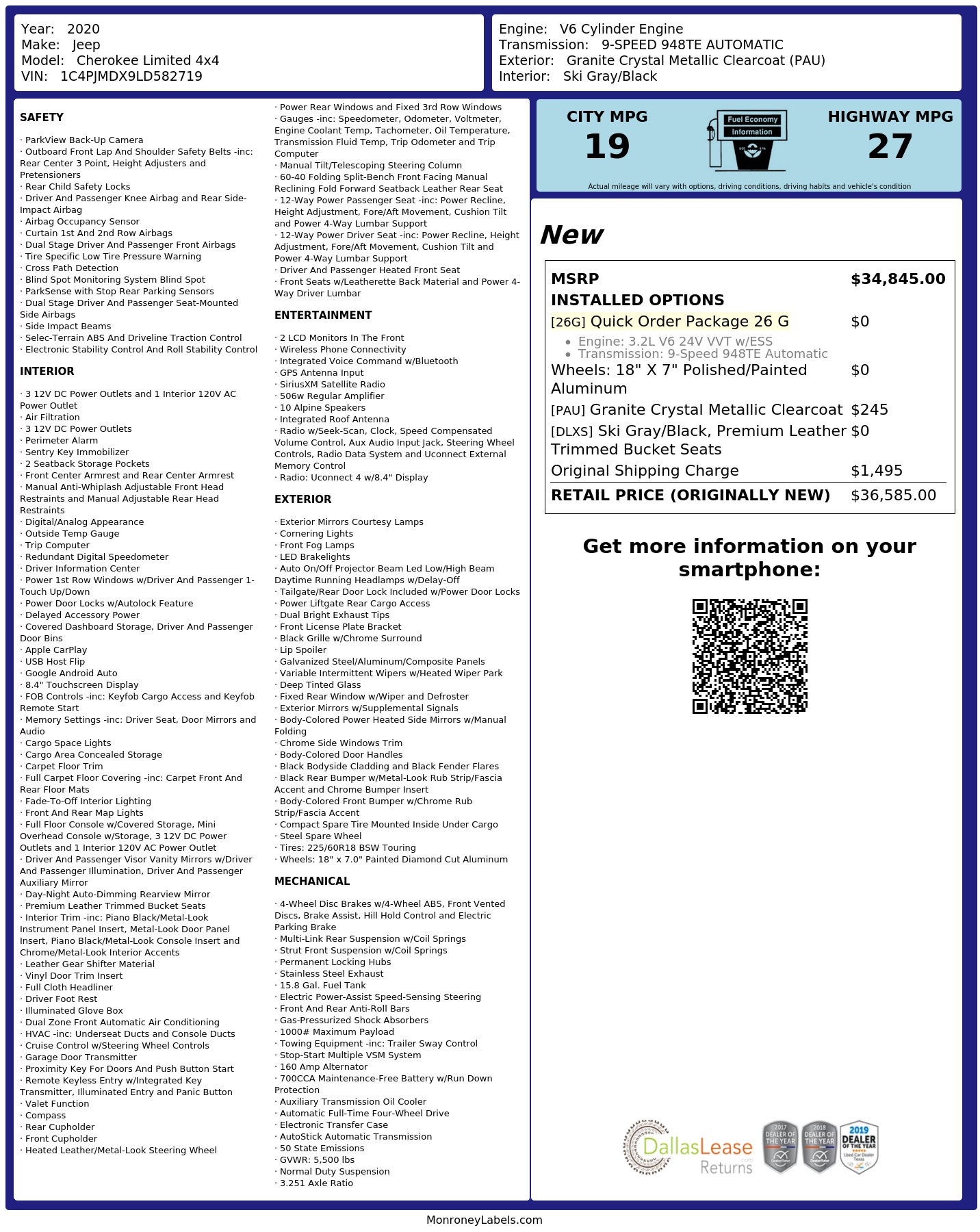Monroney Label