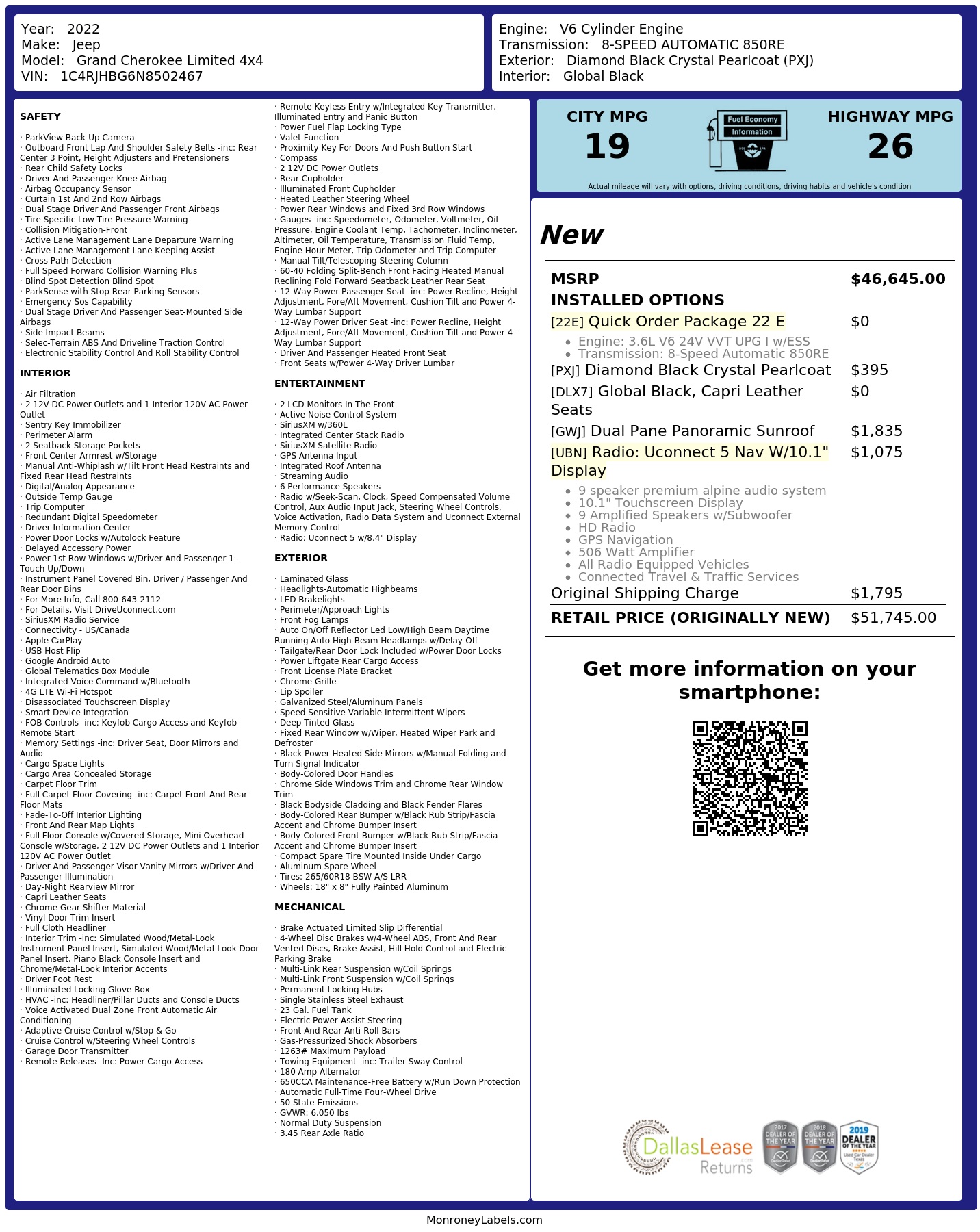 Monroney Label