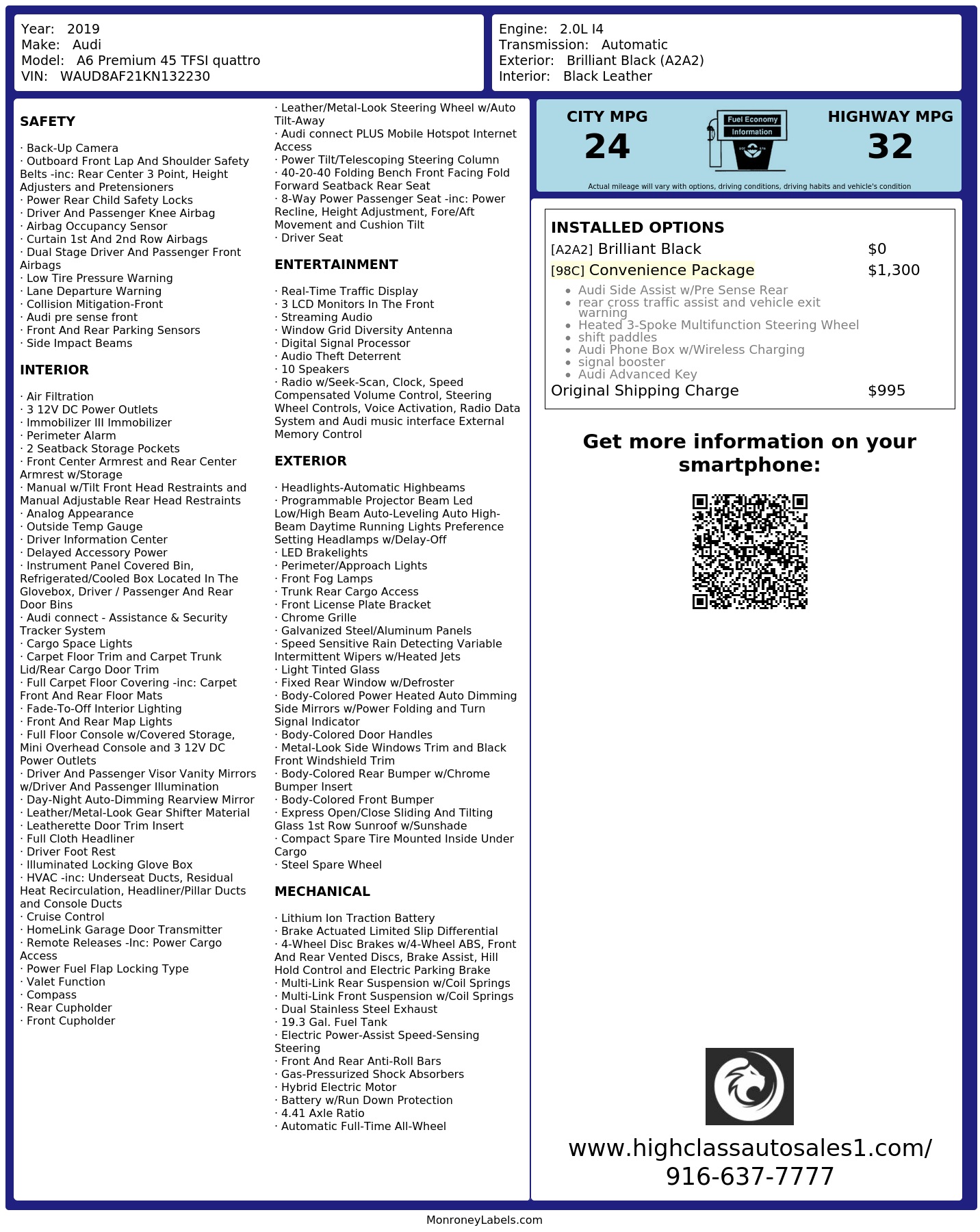 Monroney Label