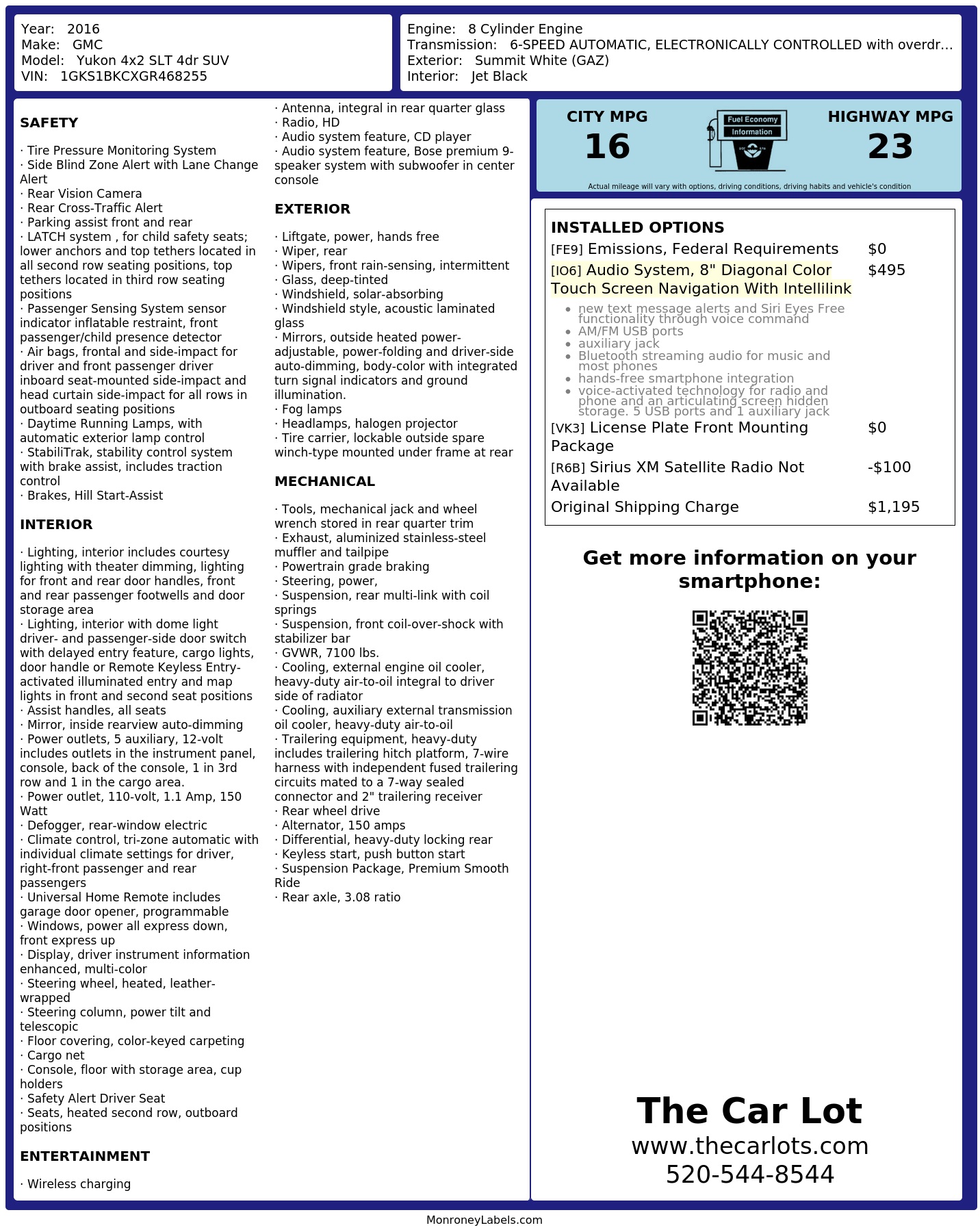 Monroney Label