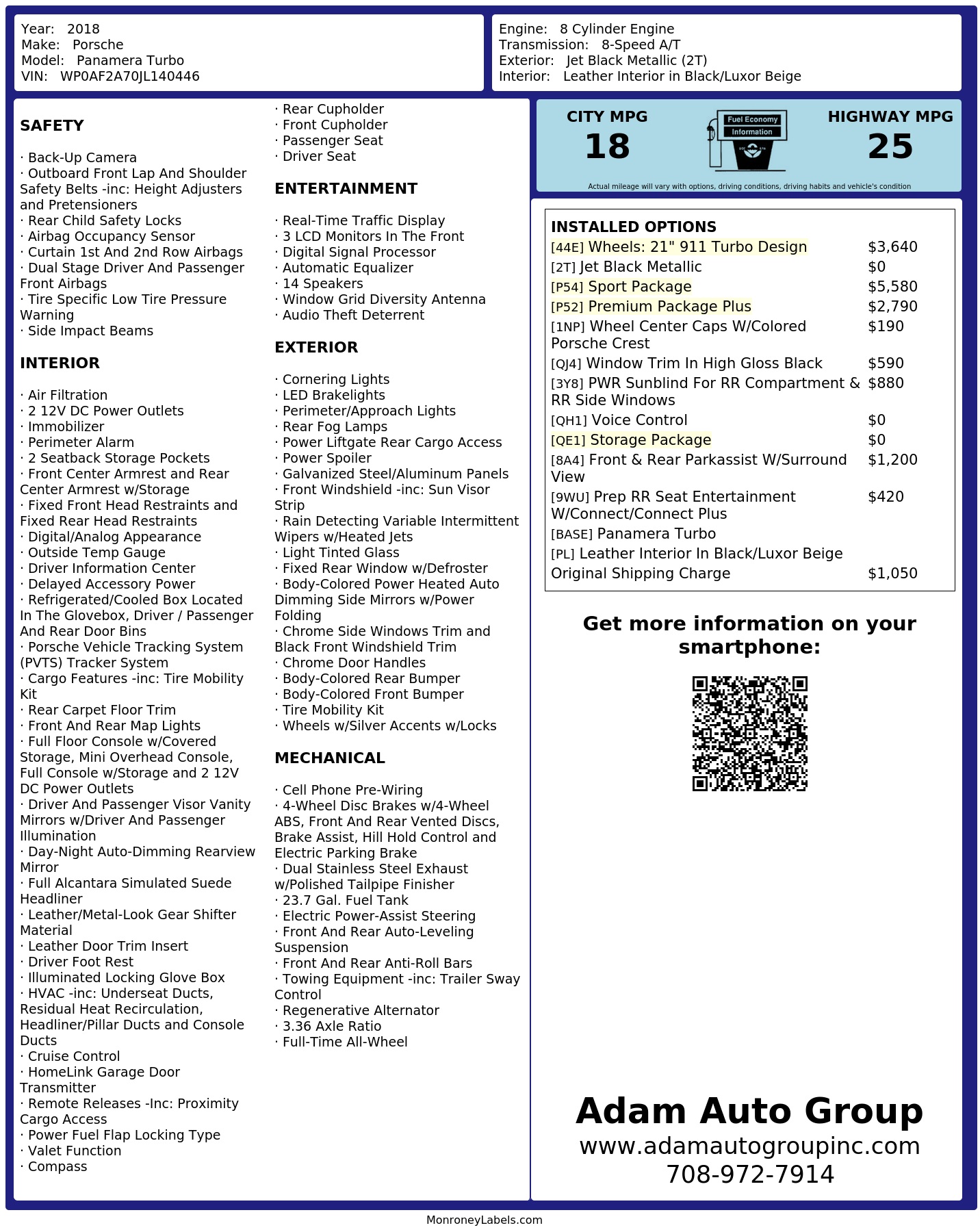 Monroney Label