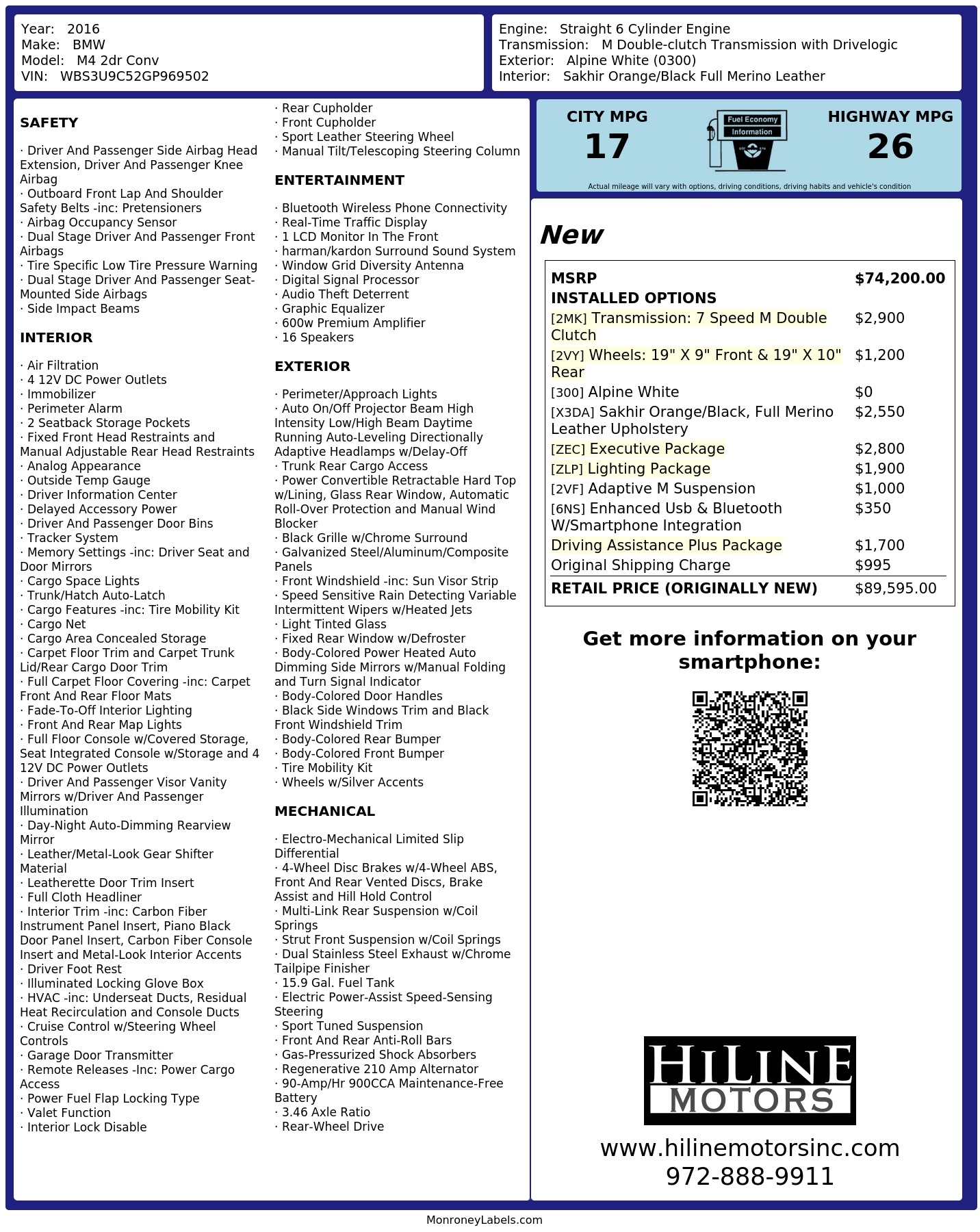 Monroney Label