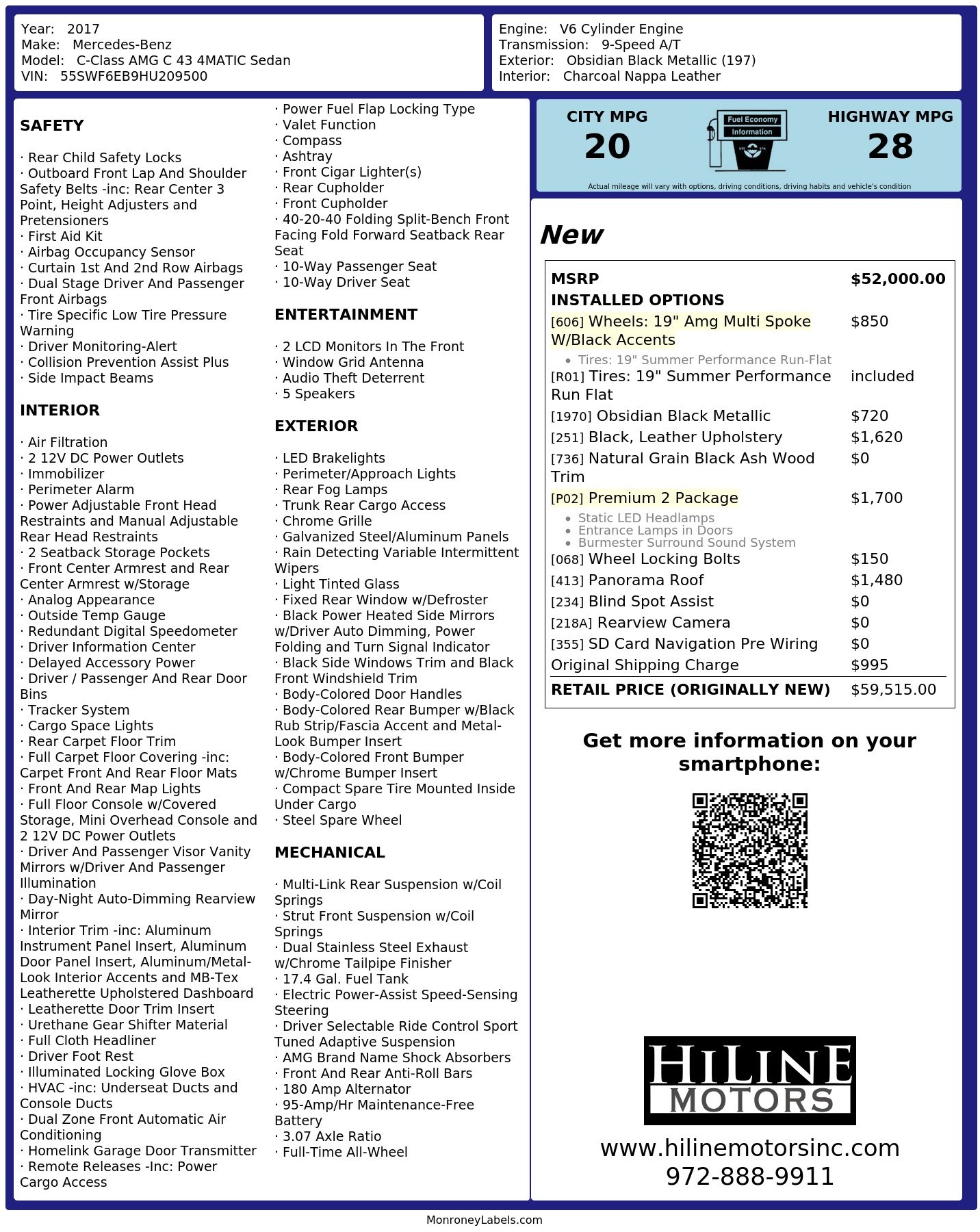 Monroney Label