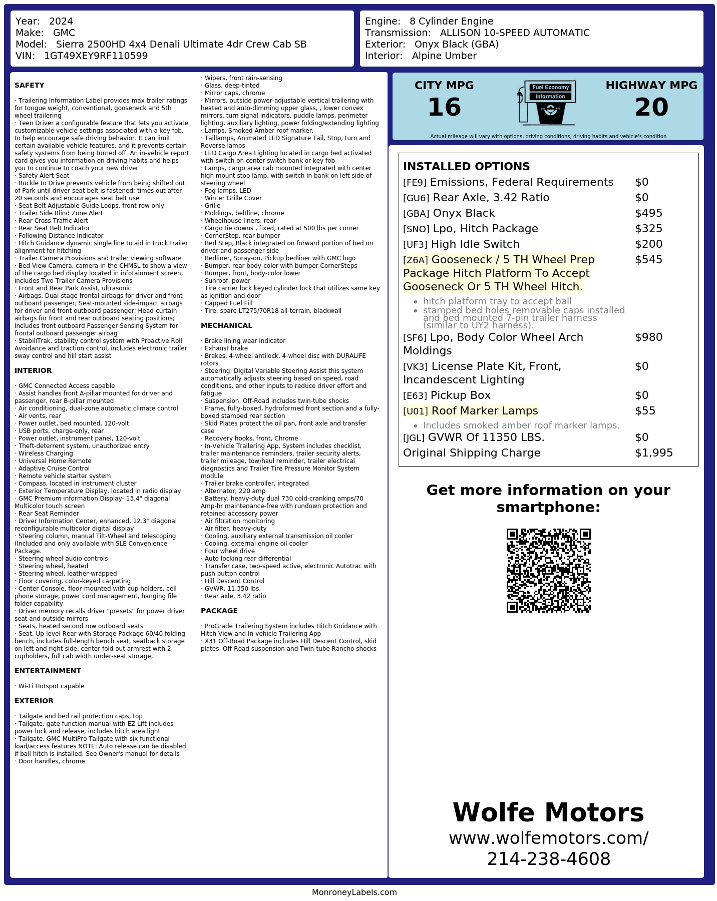 Monroney Label