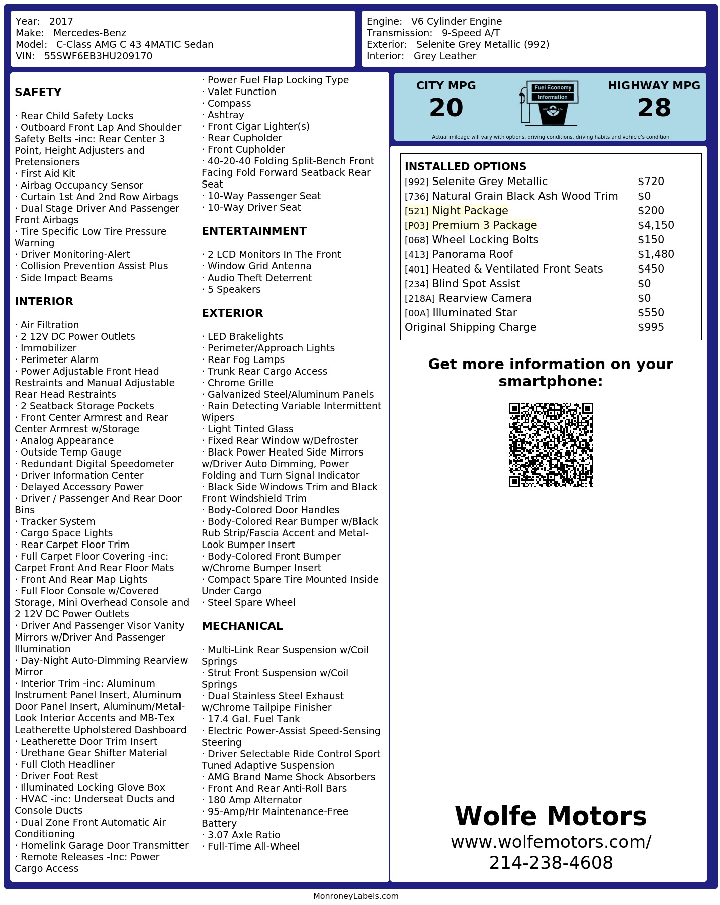 Monroney Label