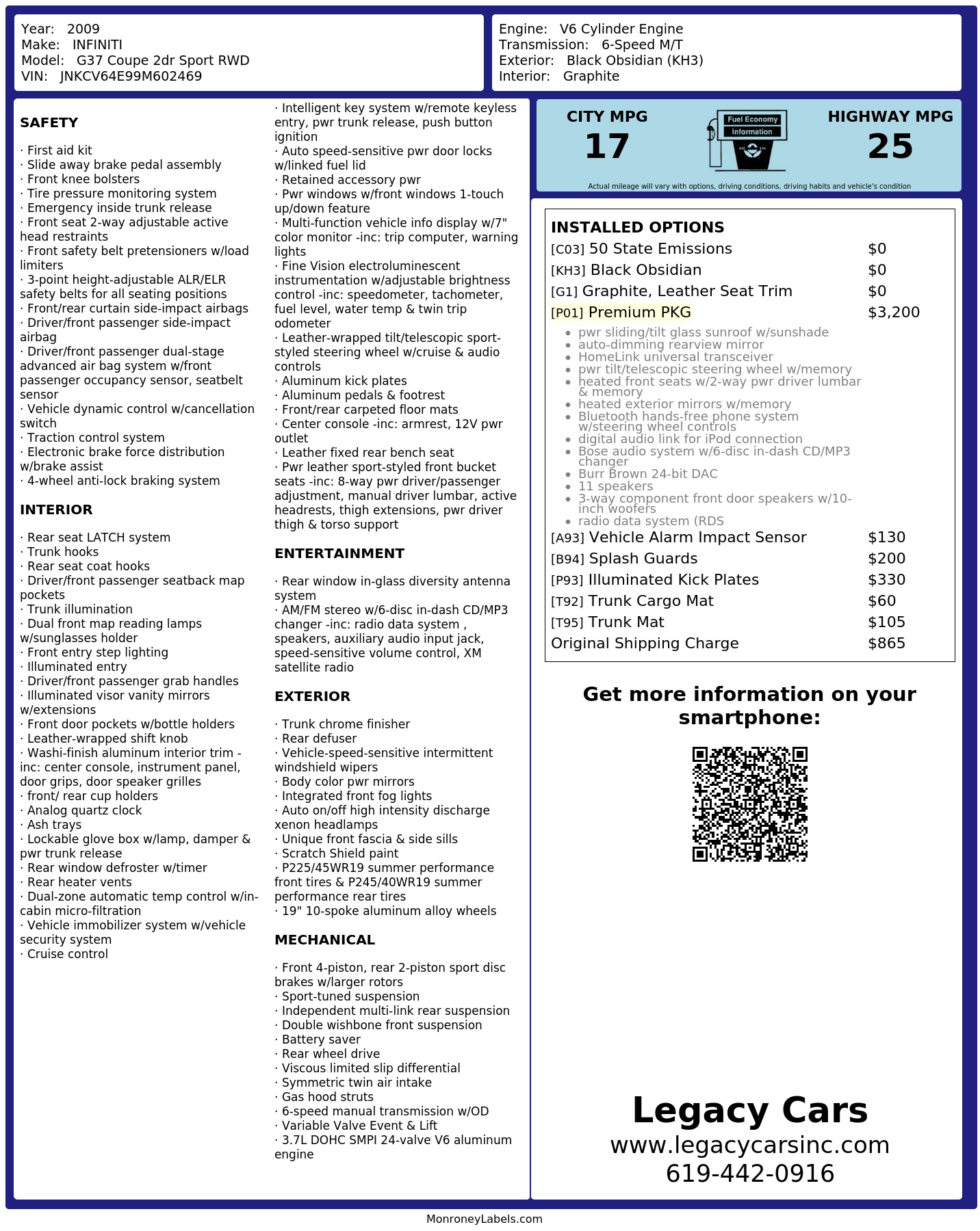 Monroney Label