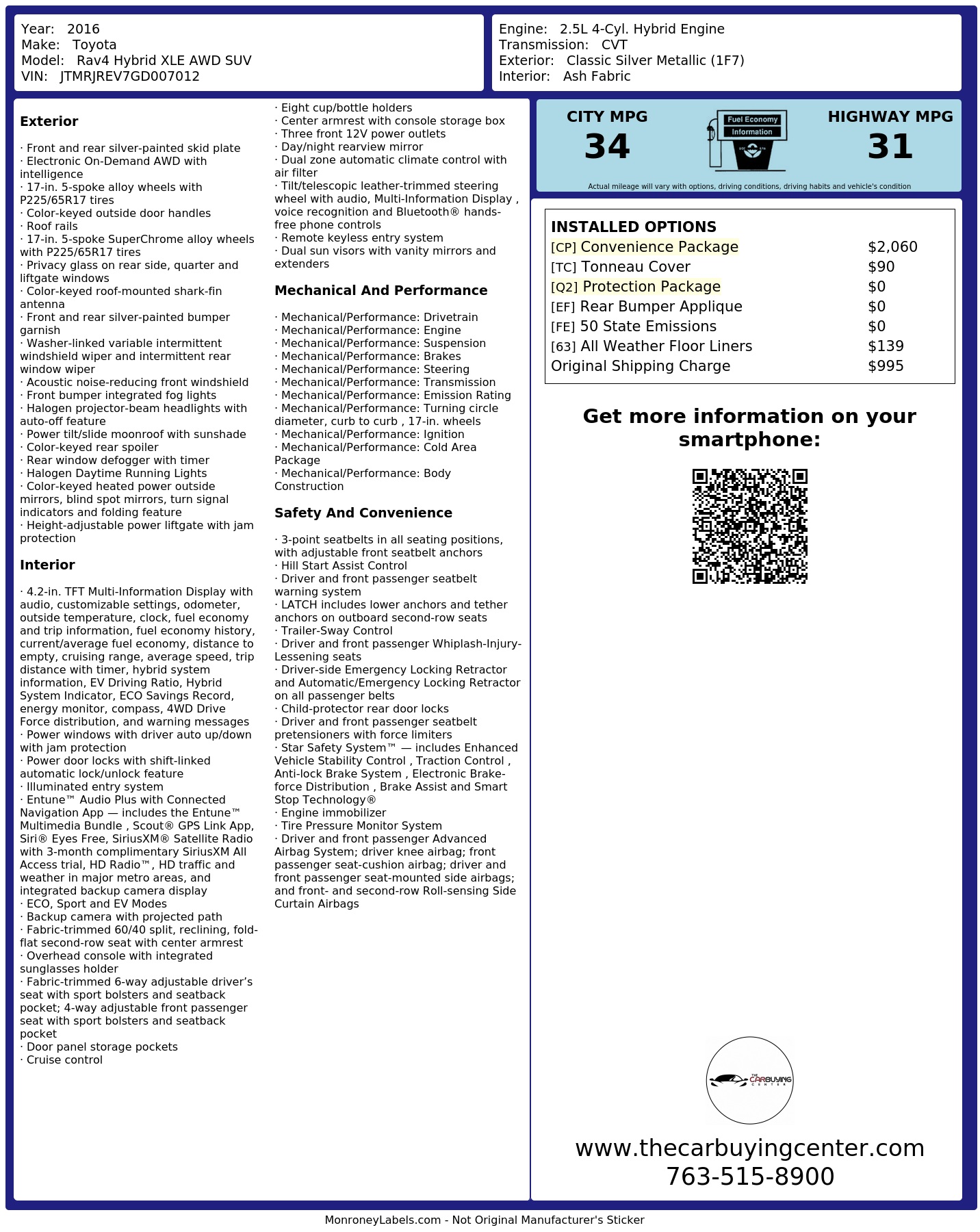 Monroney Label