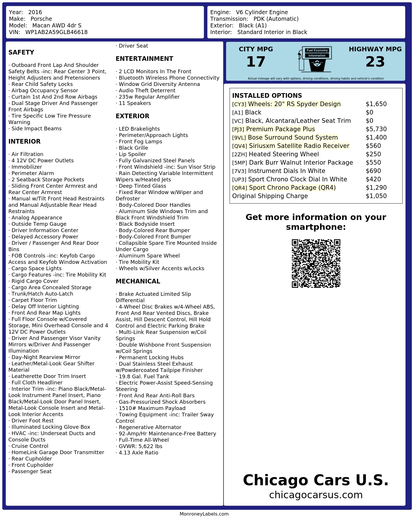 Monroney Label