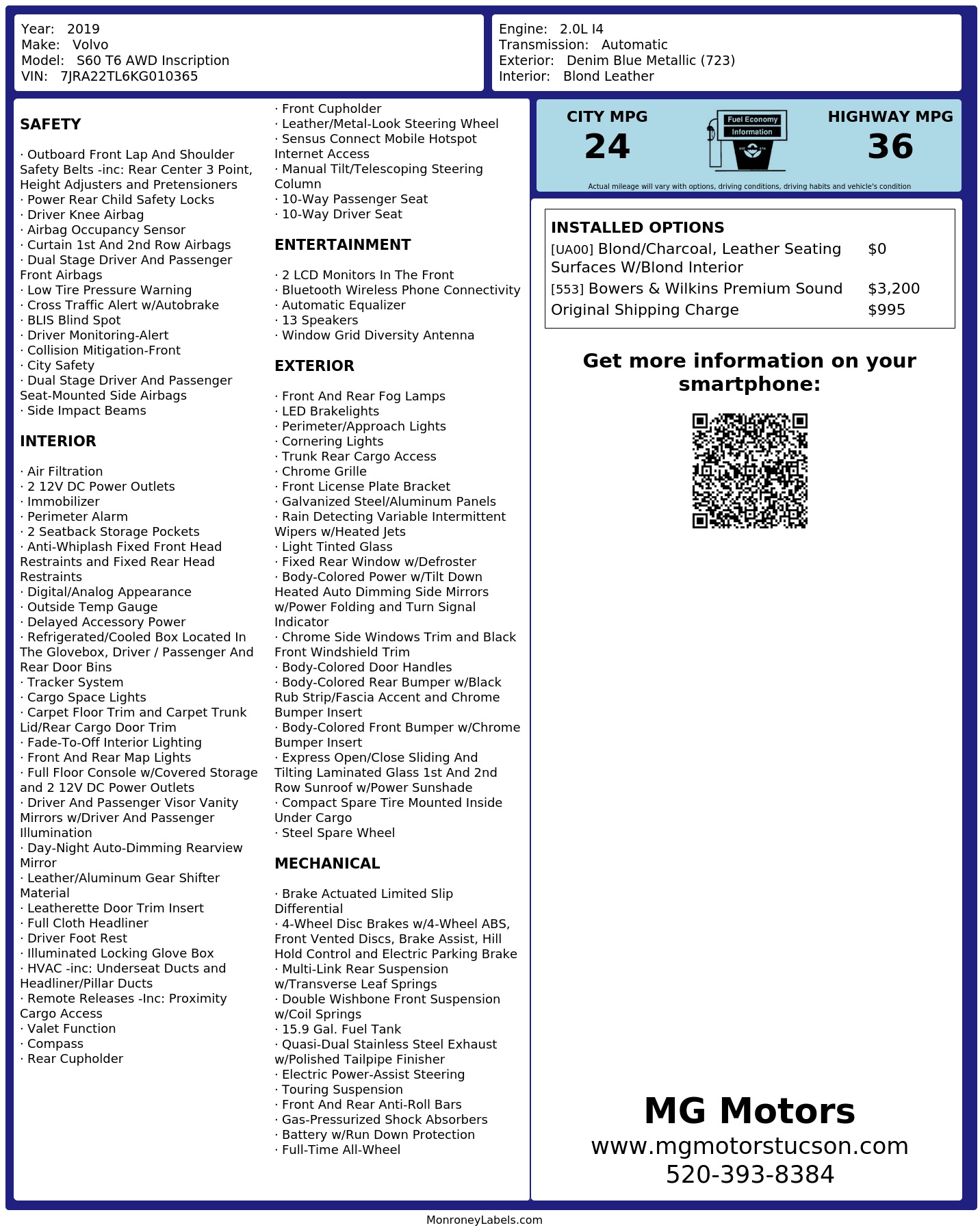 Monroney Label