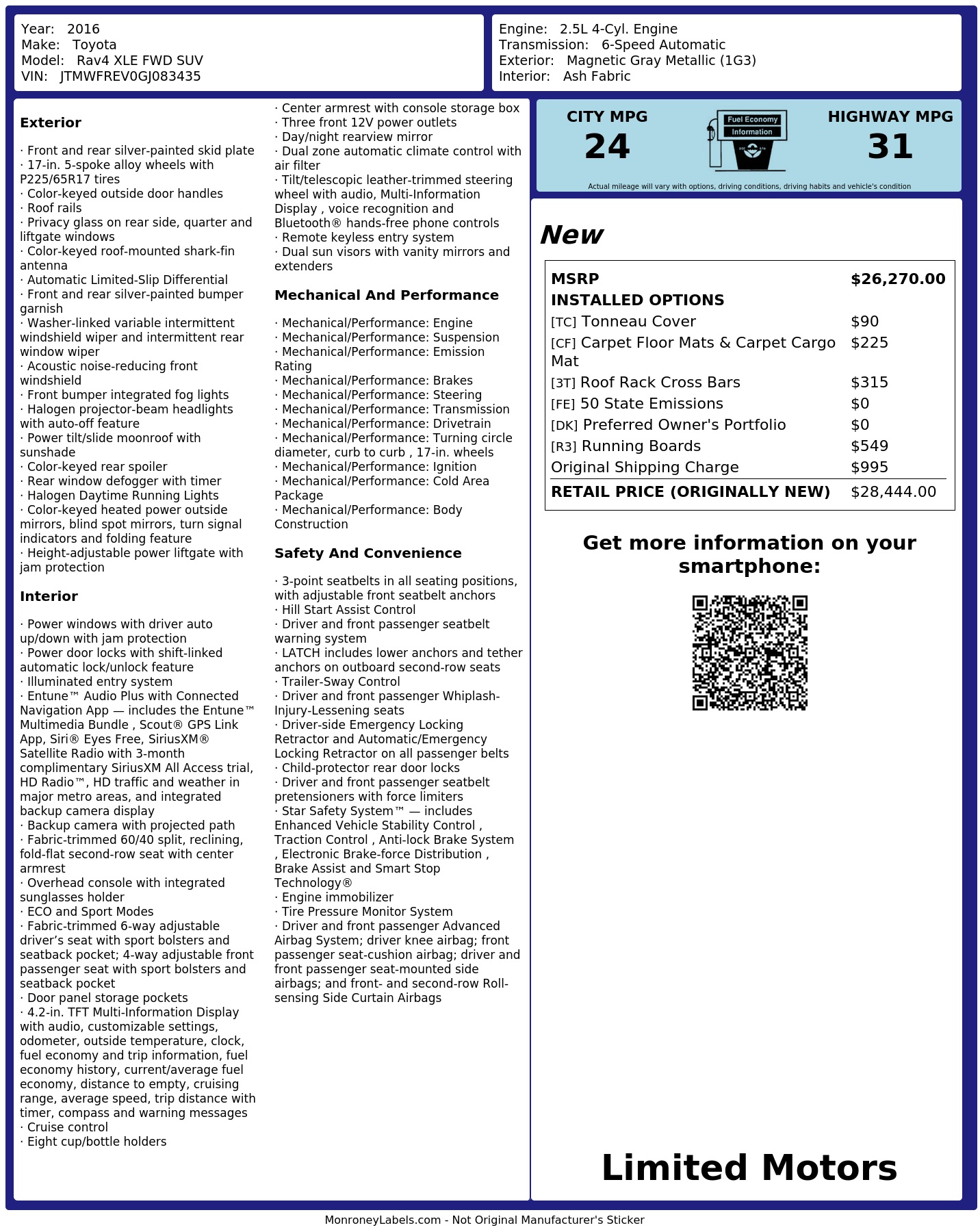 Monroney Label