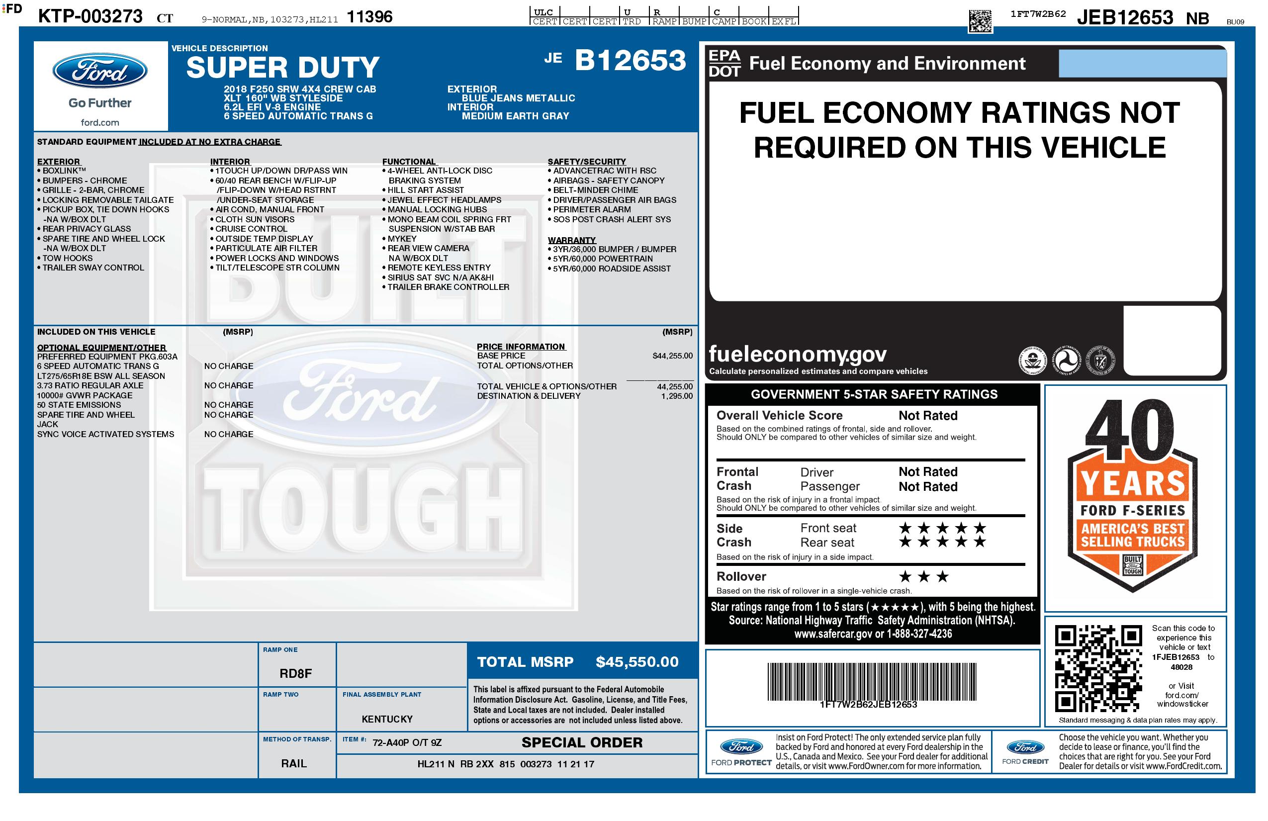 Monroney Label