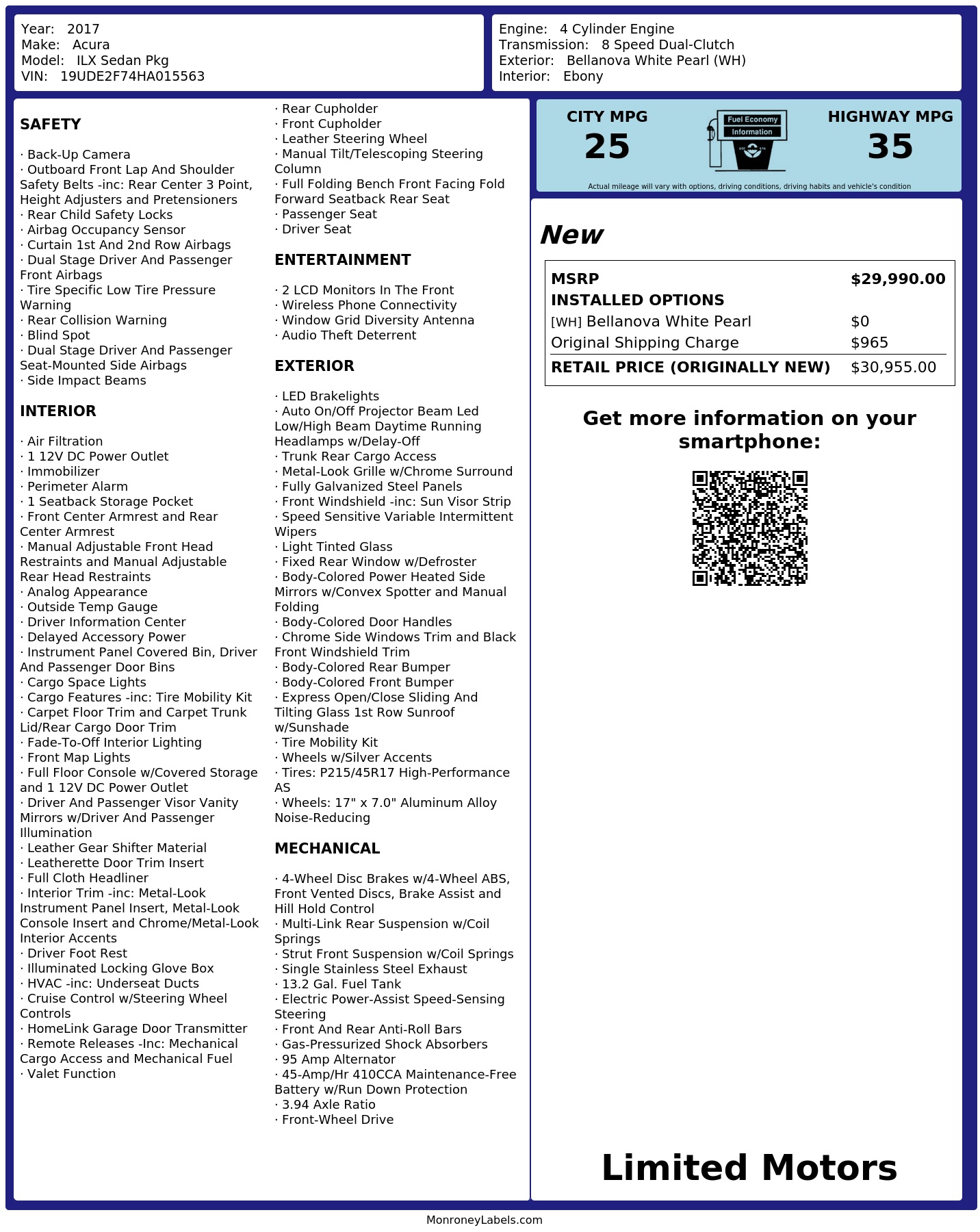 Monroney Label
