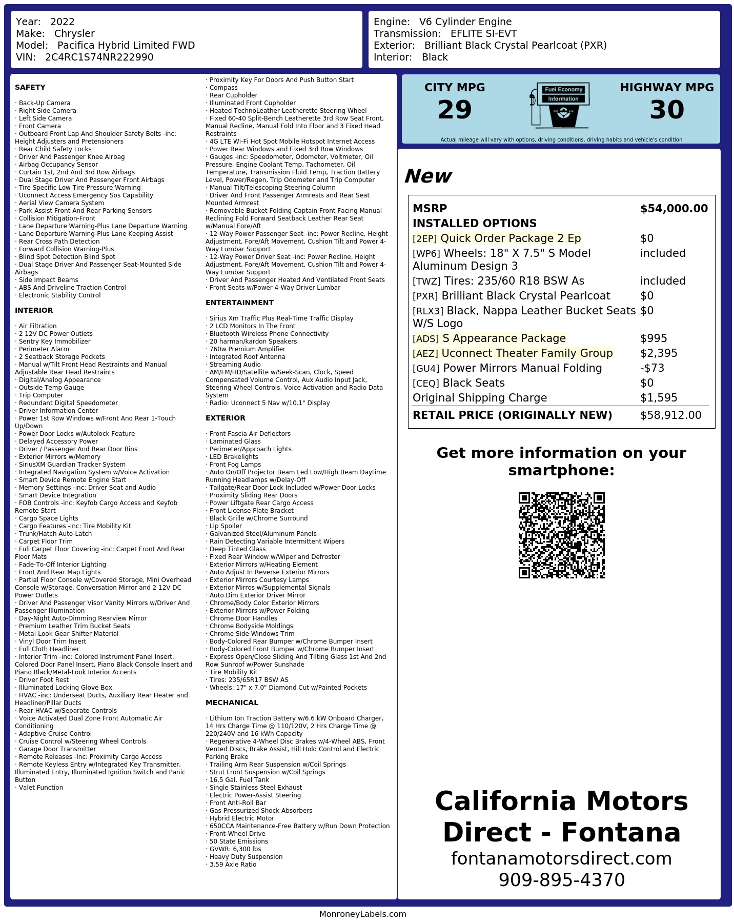 Monroney Label