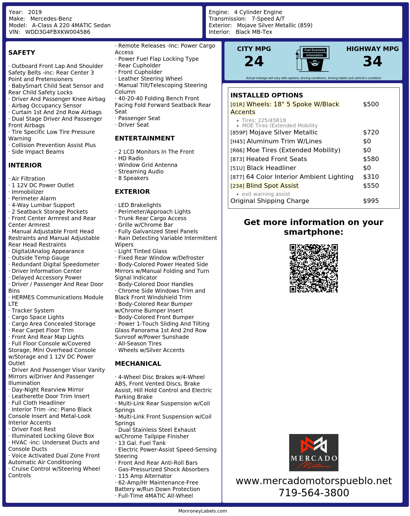 Monroney Label