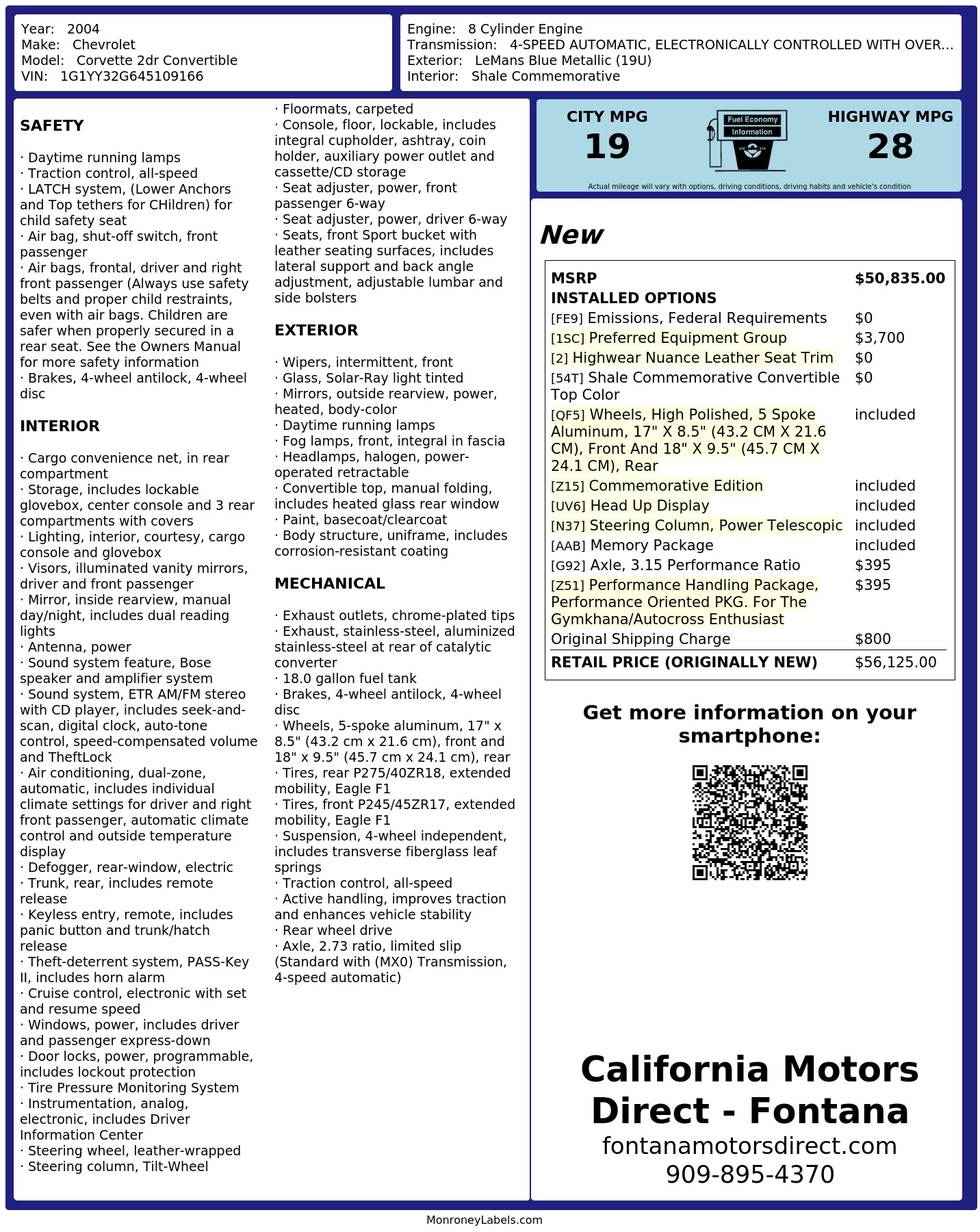Monroney Label