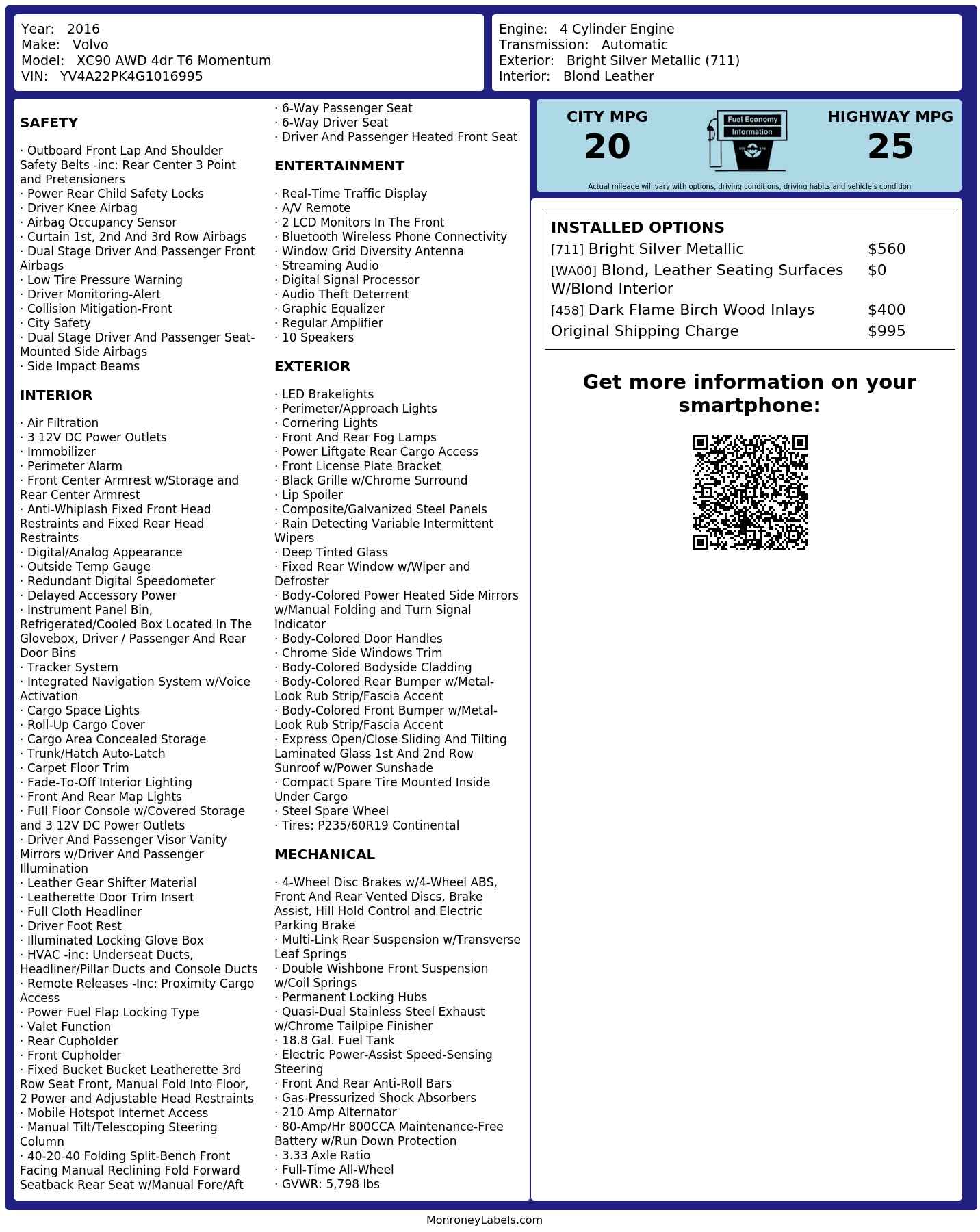 Monroney Label
