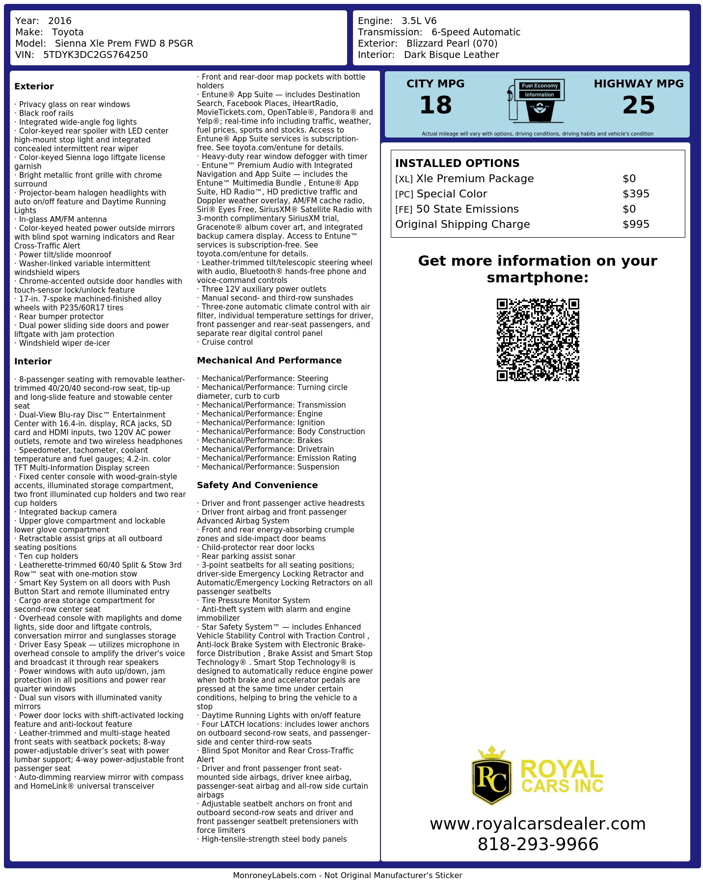 Monroney Label