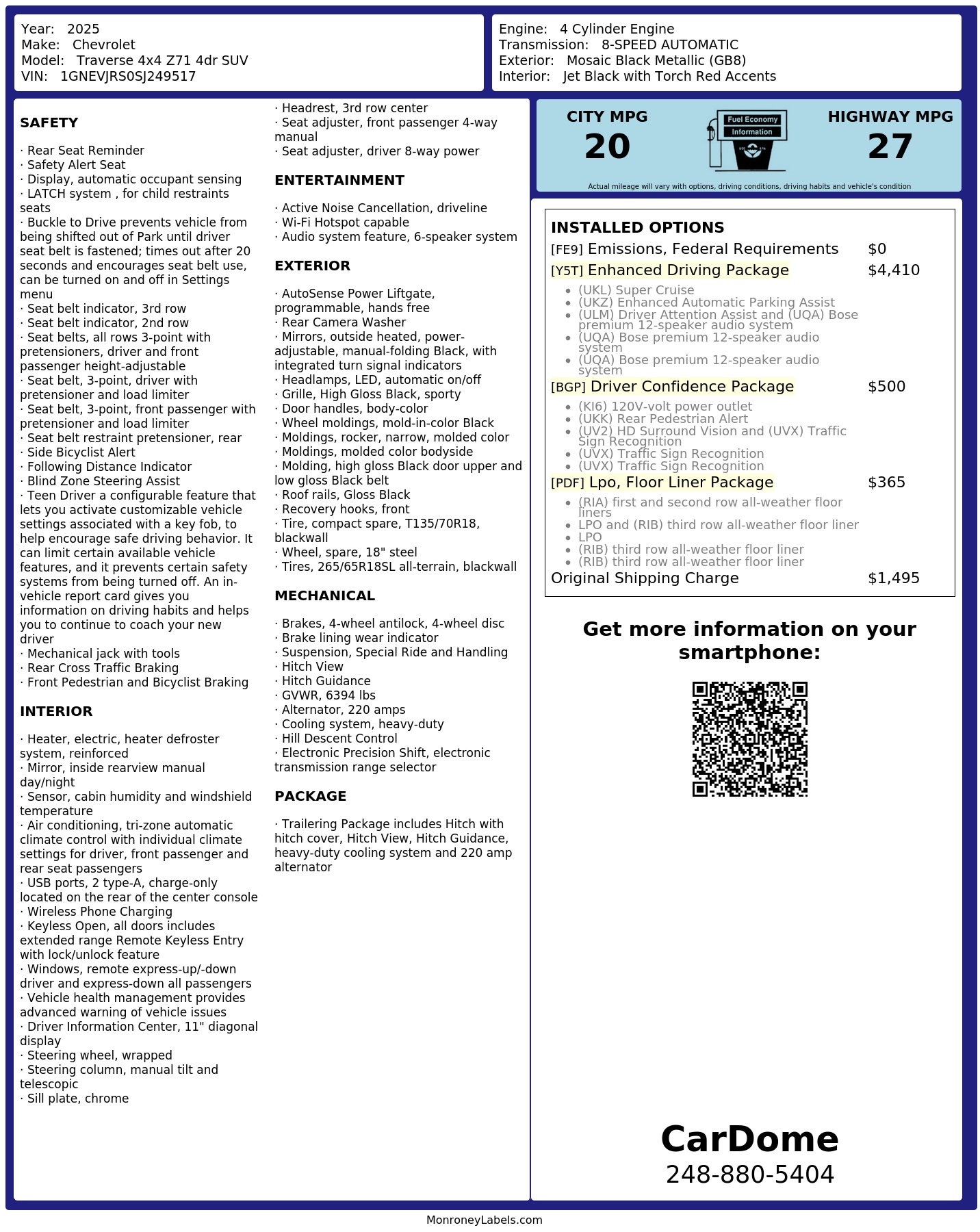 Monroney Label