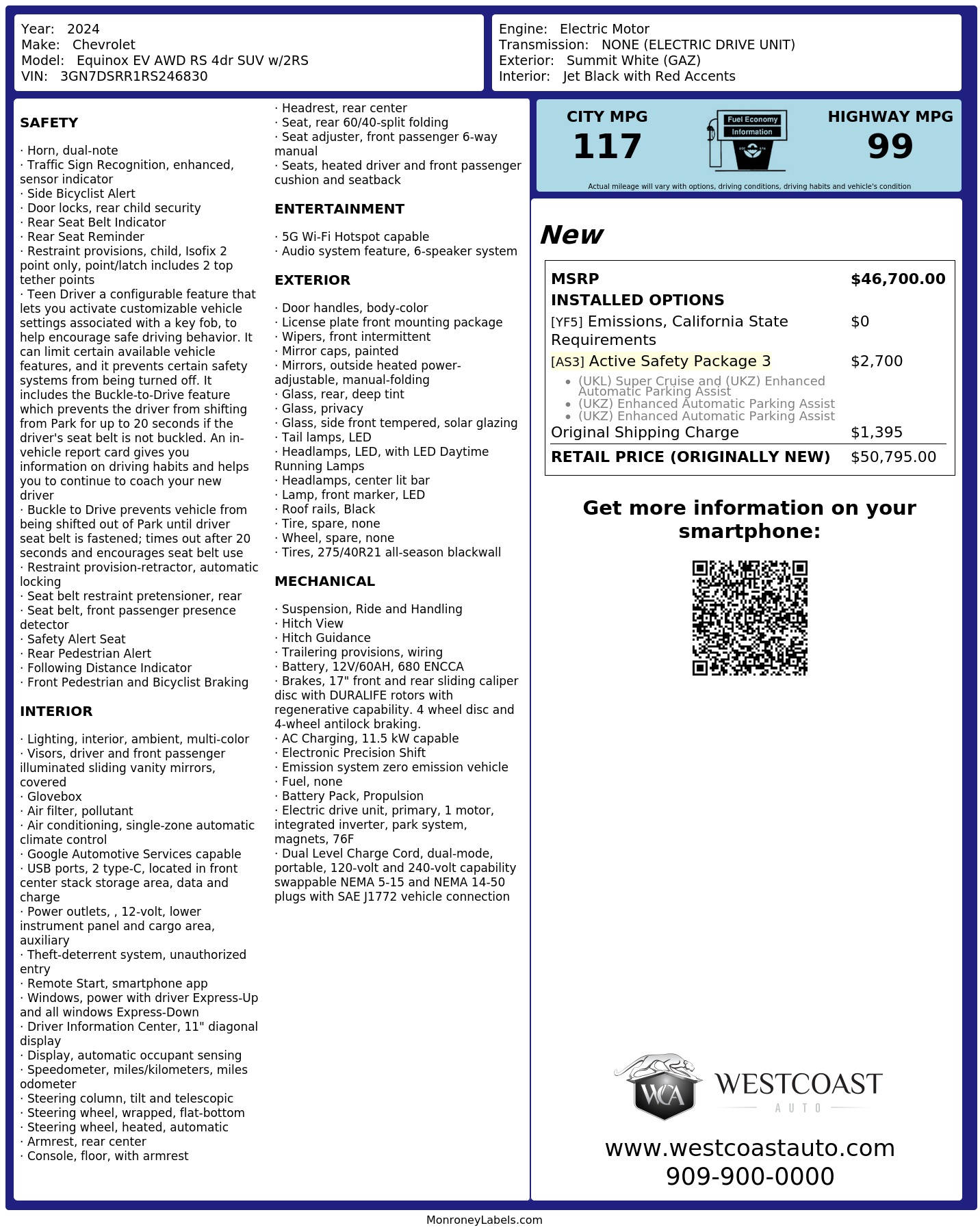 Monroney Label