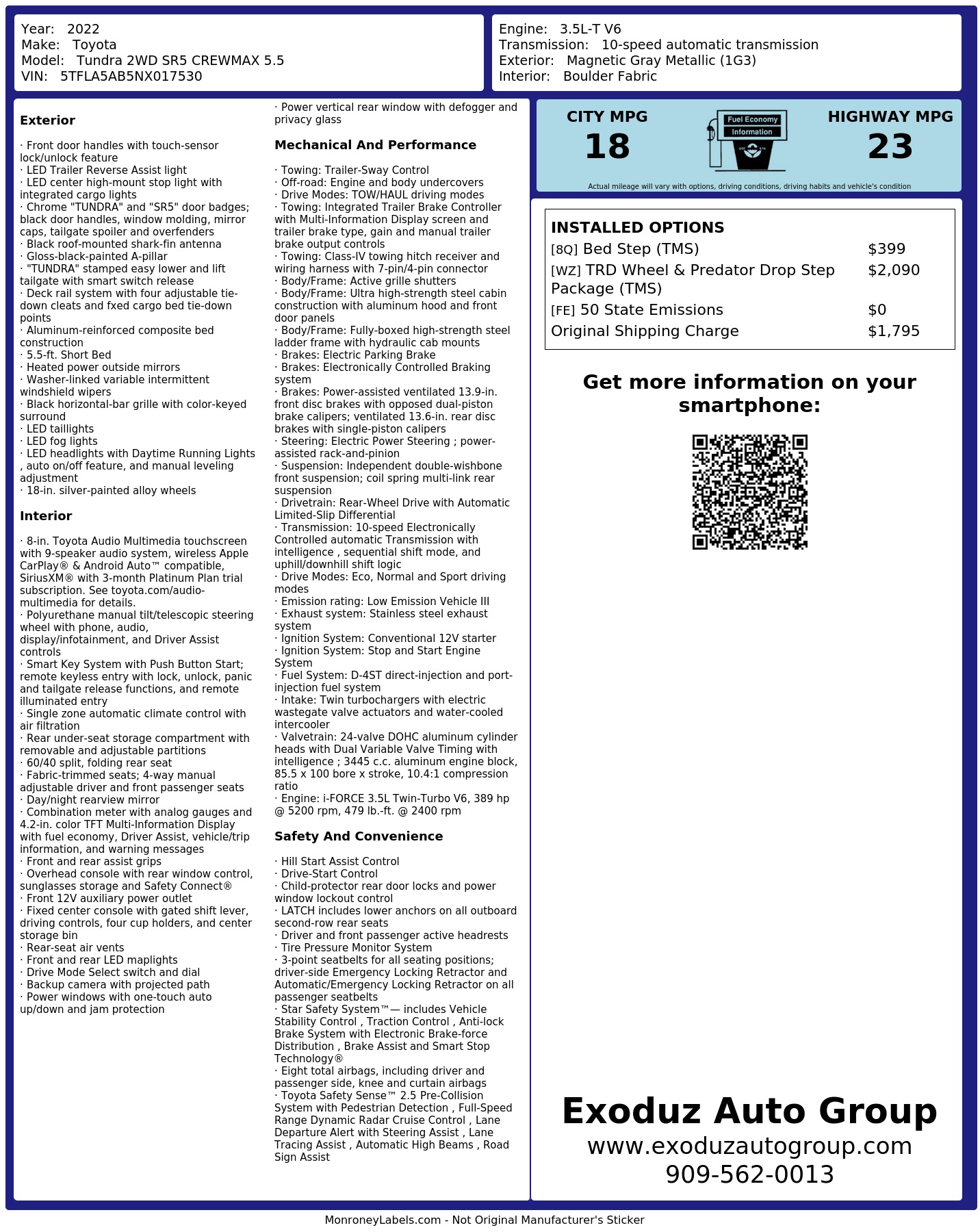 Monroney Label