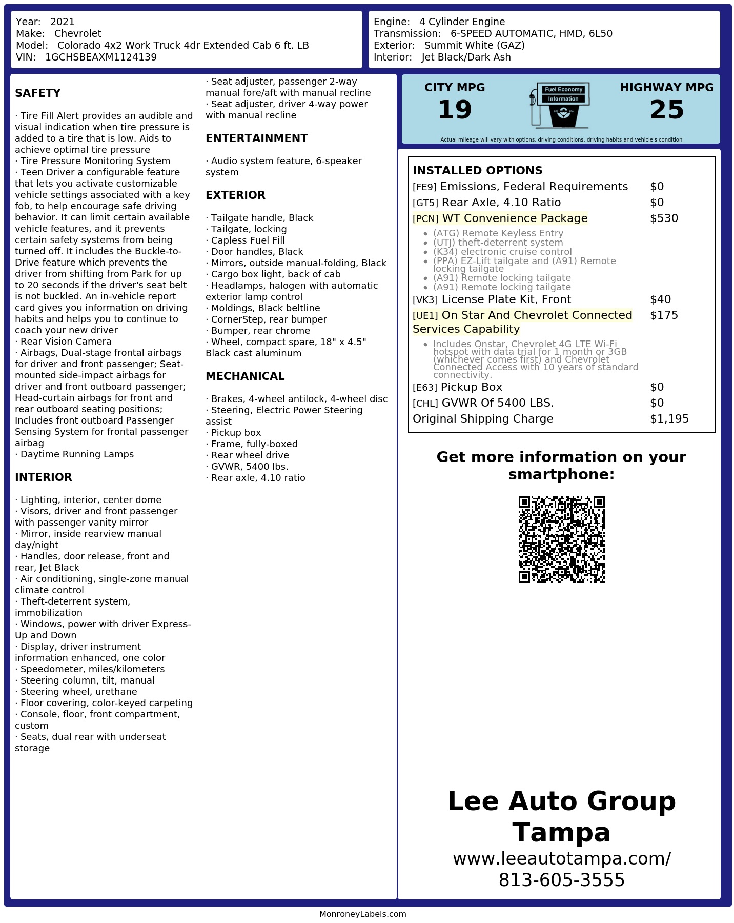 Monroney Label