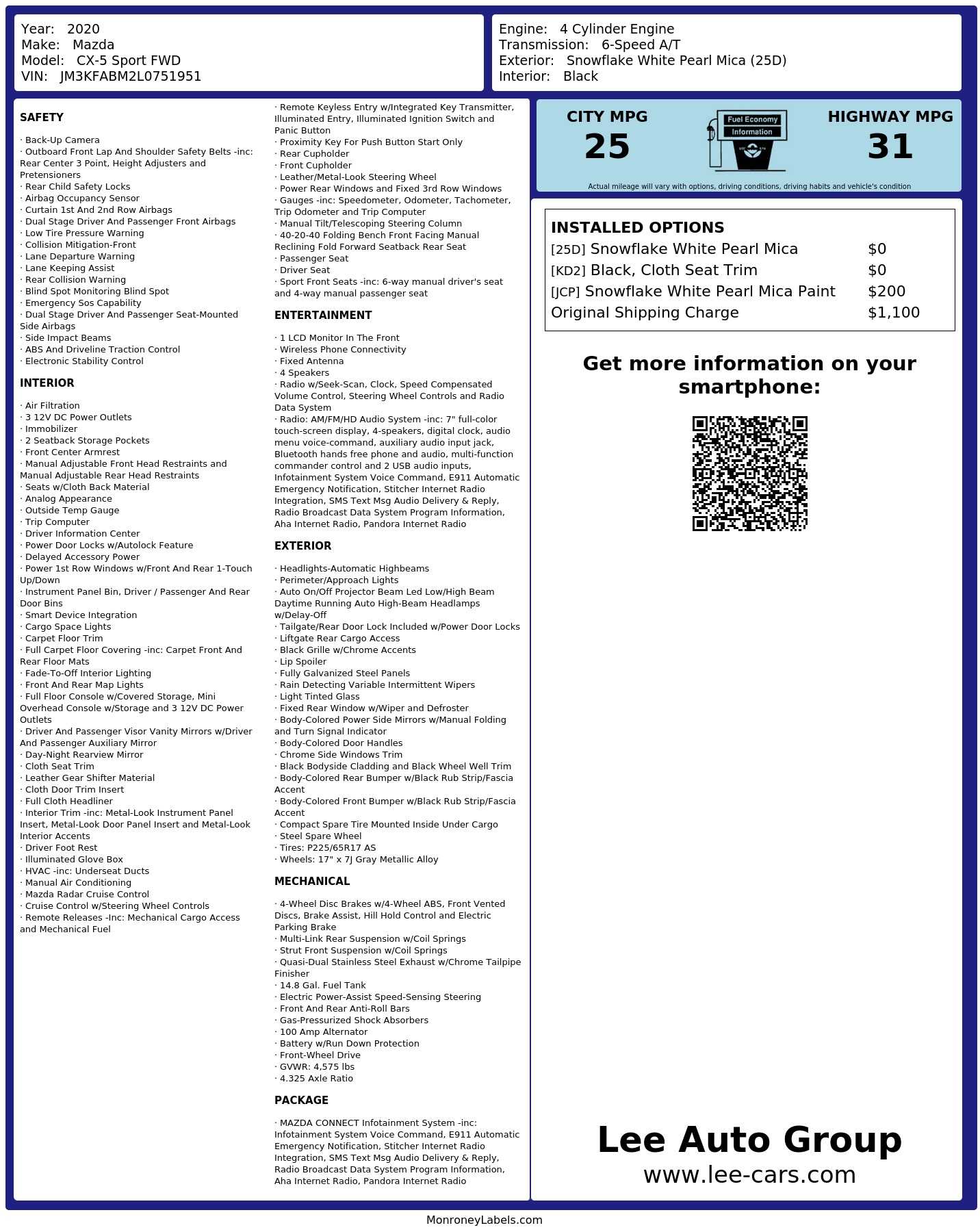 Monroney Label