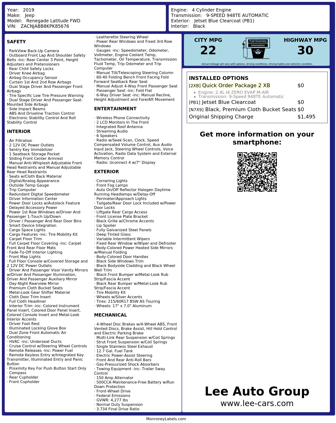 Monroney Label