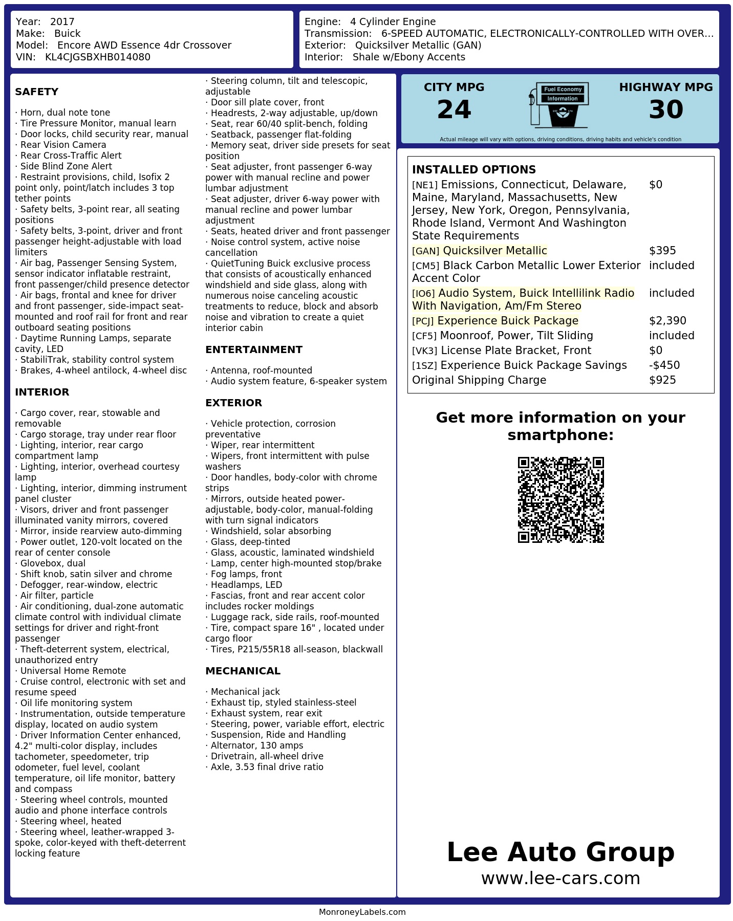 Monroney Label