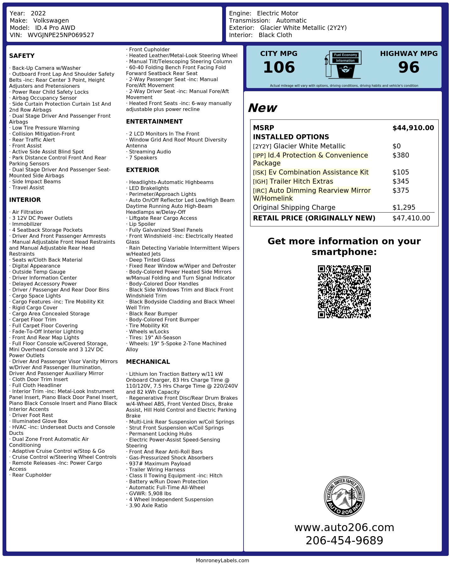 Monroney Label