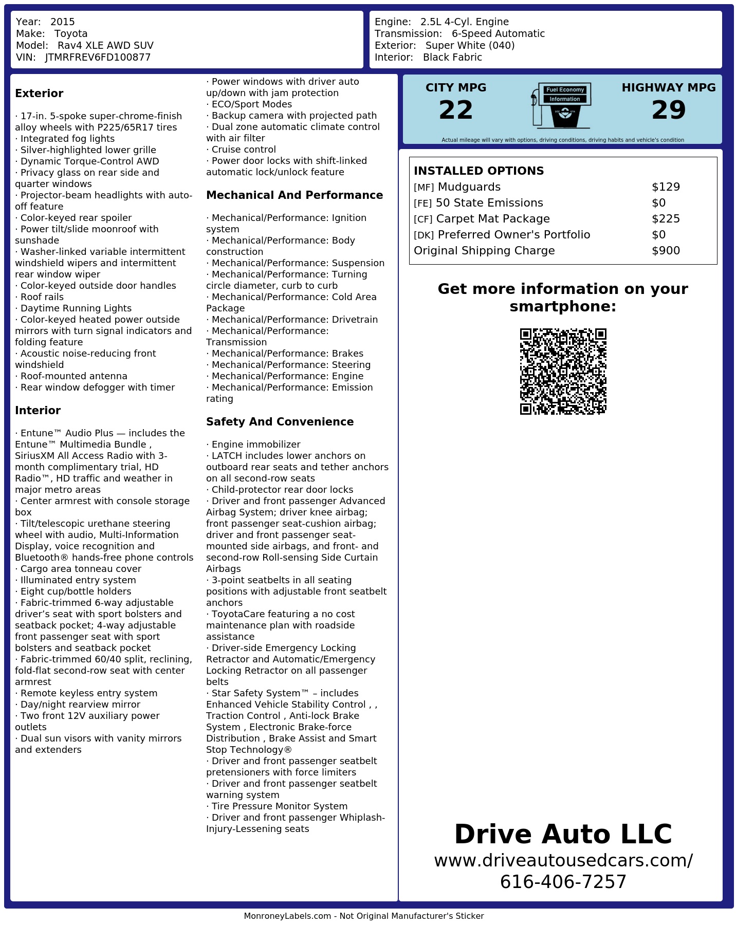 Monroney Label