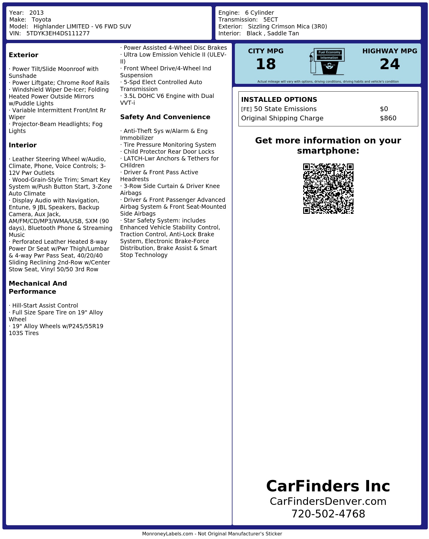 Monroney Label