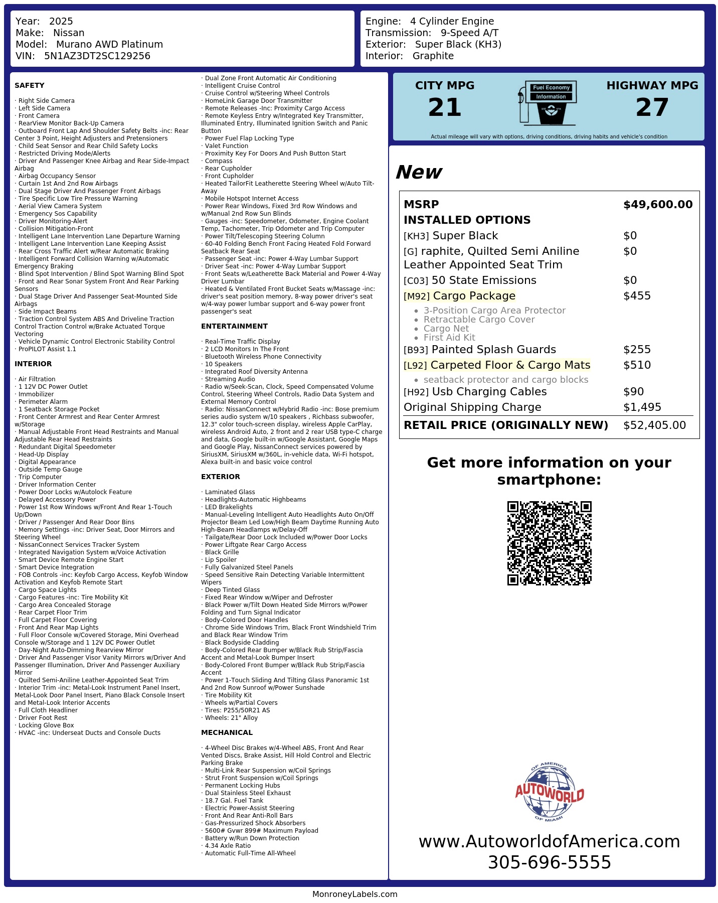 Monroney Label