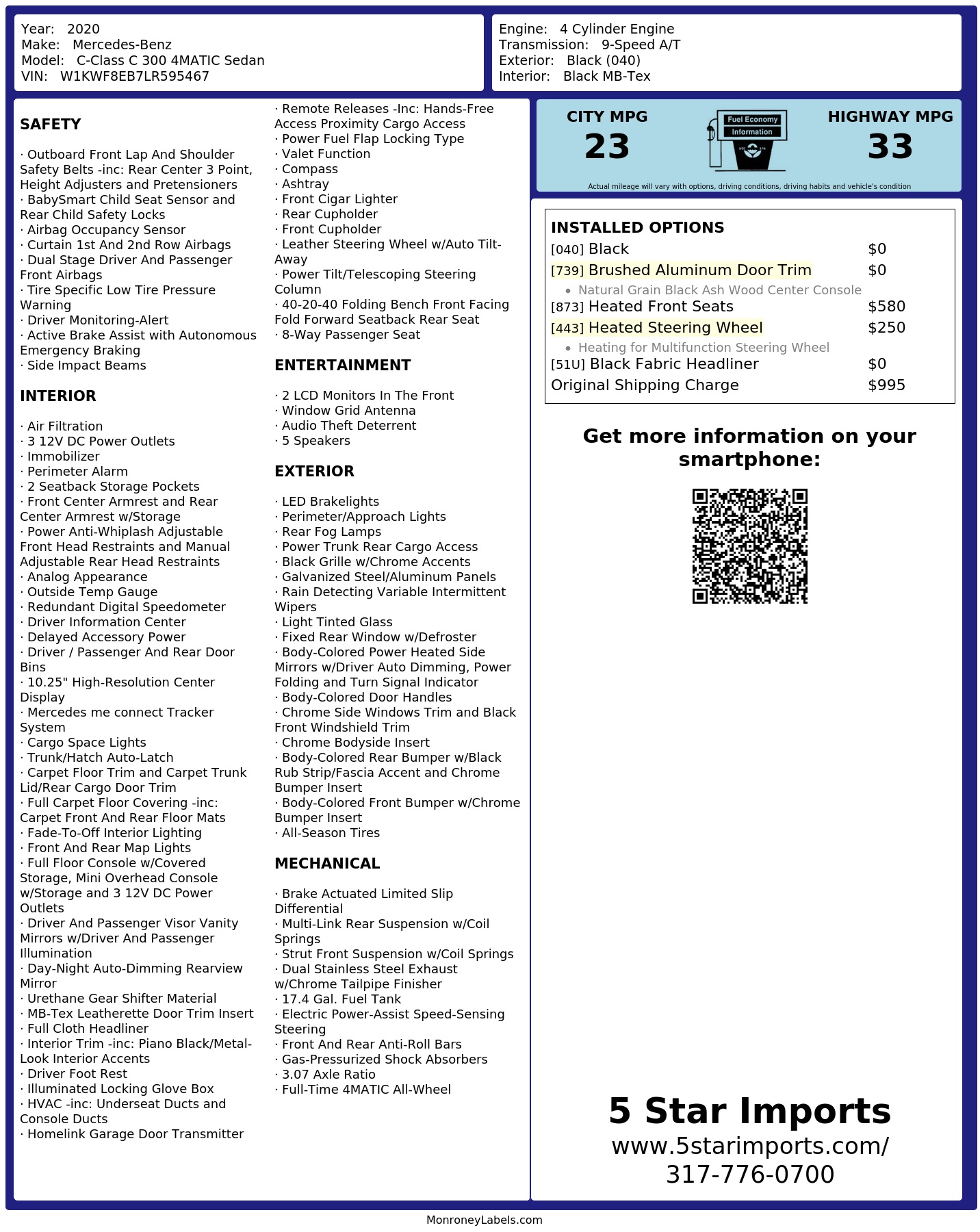 Monroney Label
