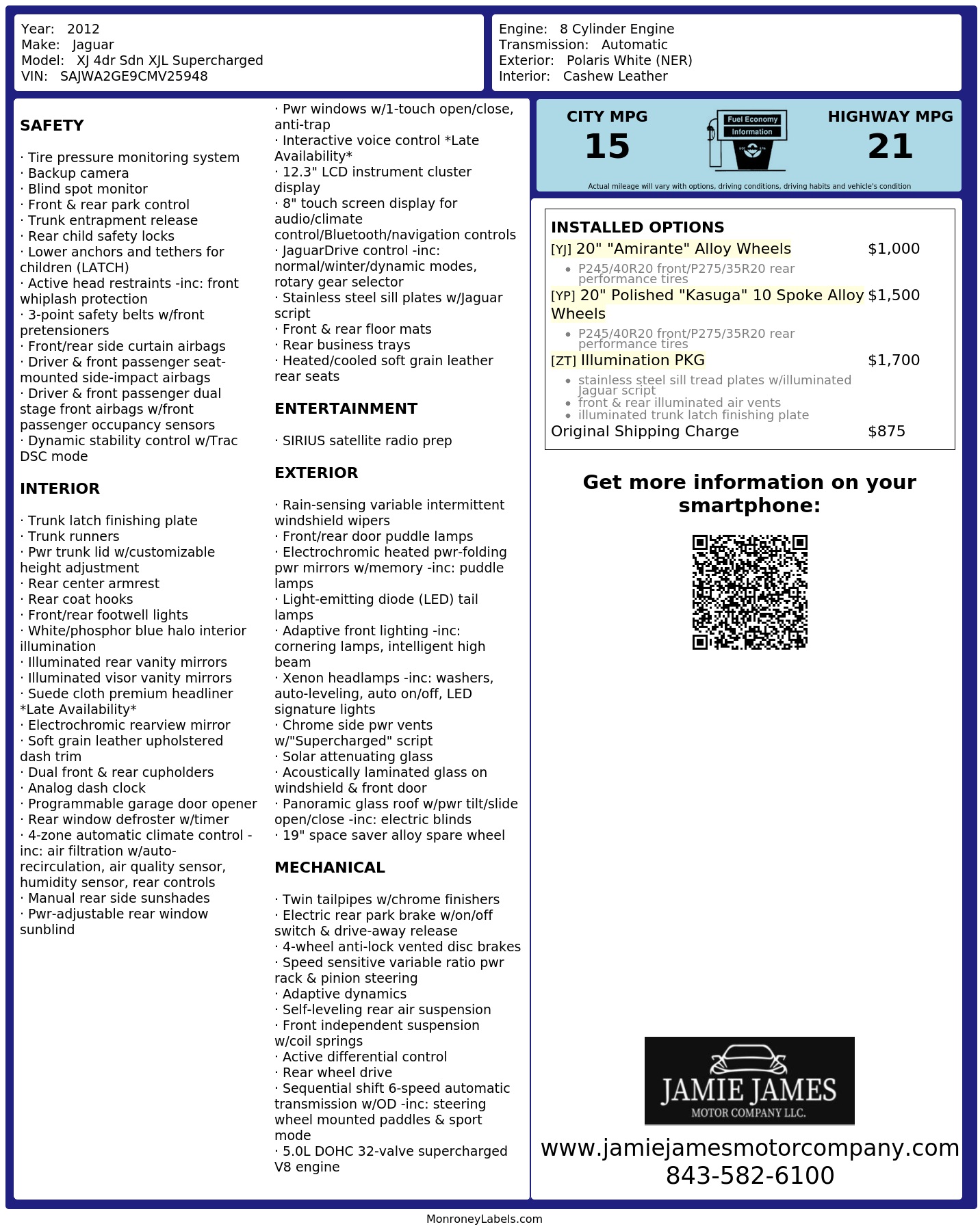 Monroney Label