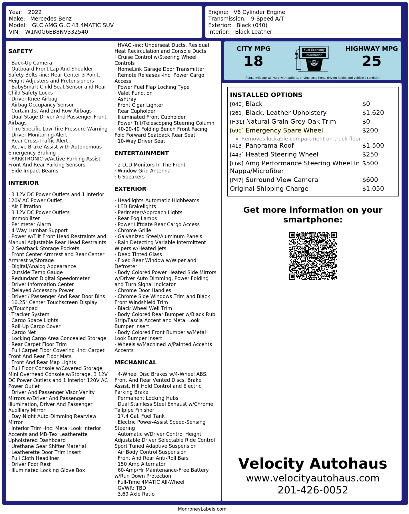 Monroney Label