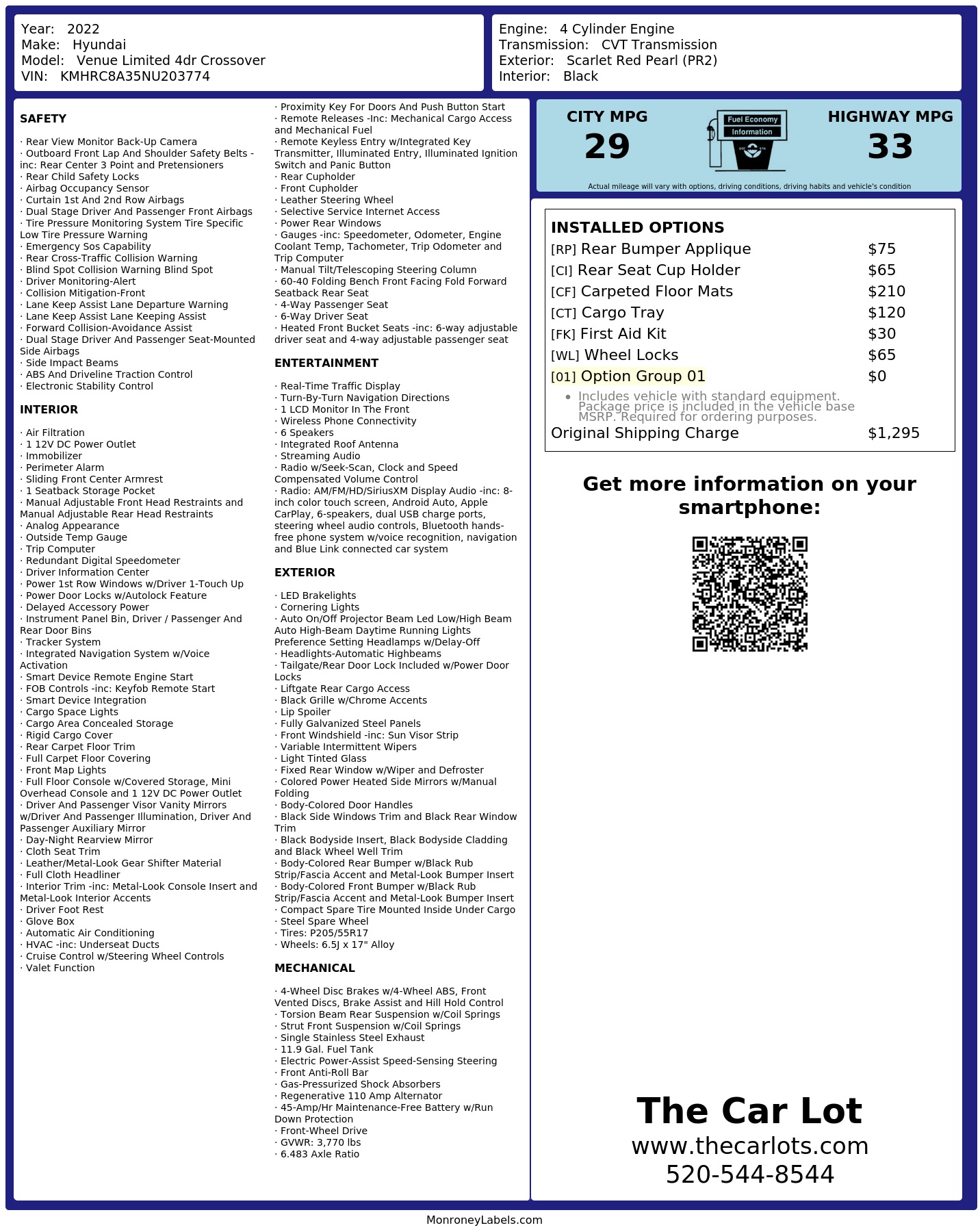 Monroney Label