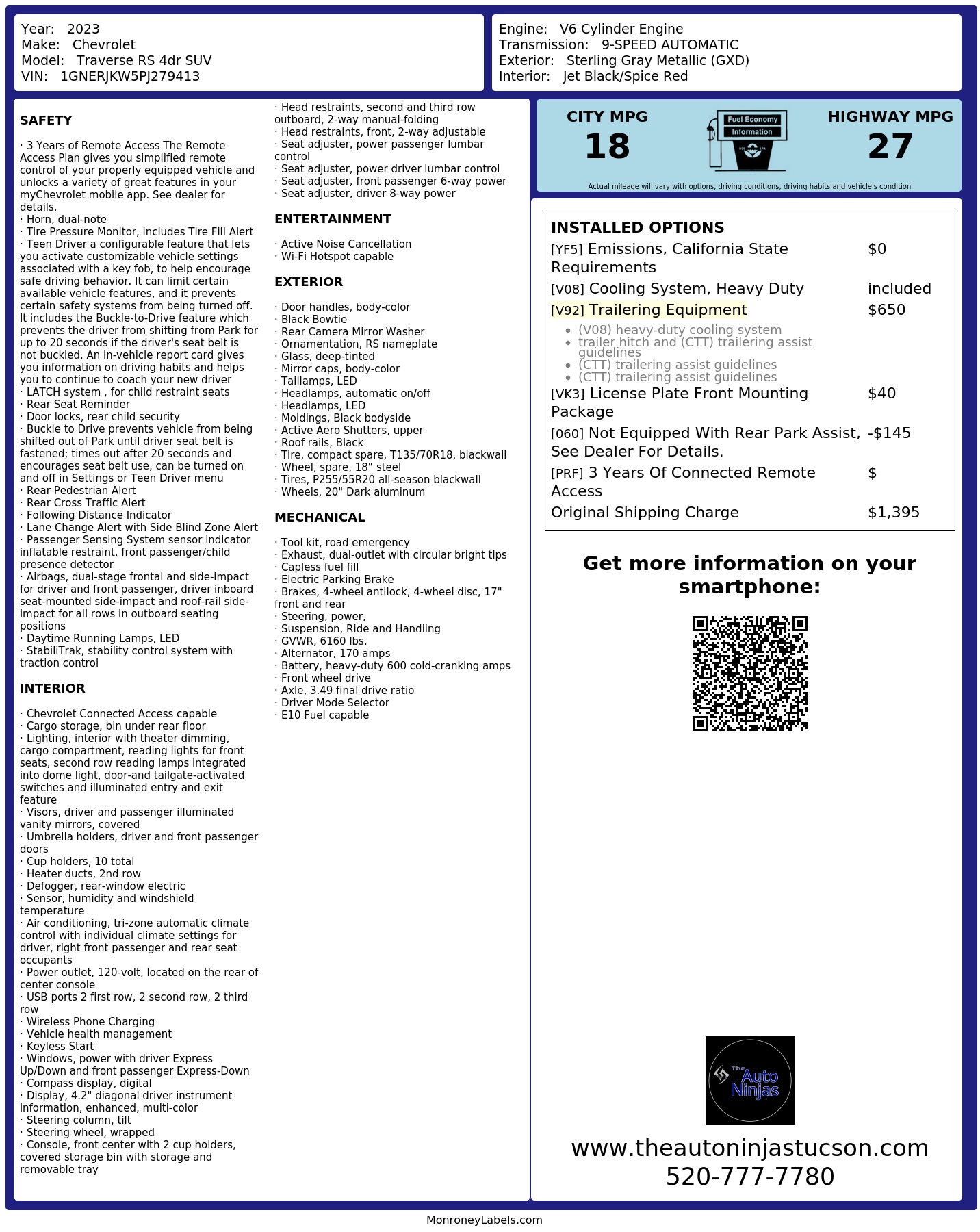Monroney Label