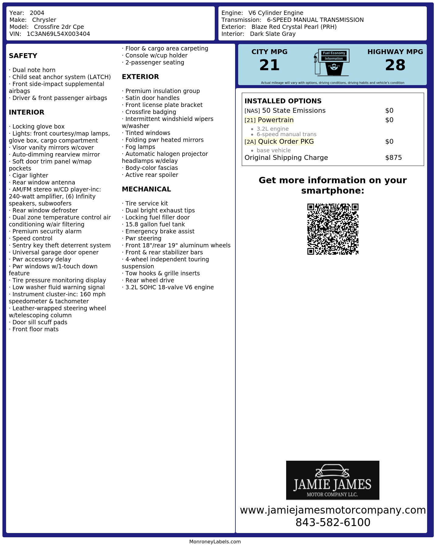 Monroney Label