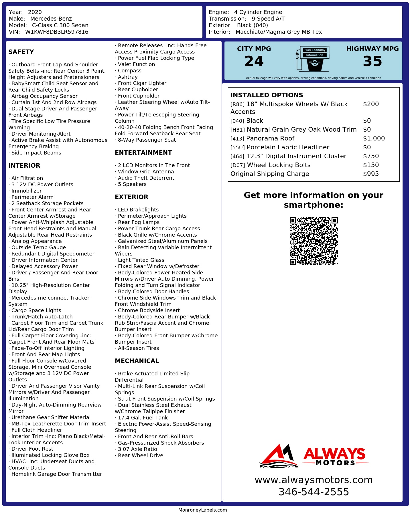 Monroney Label