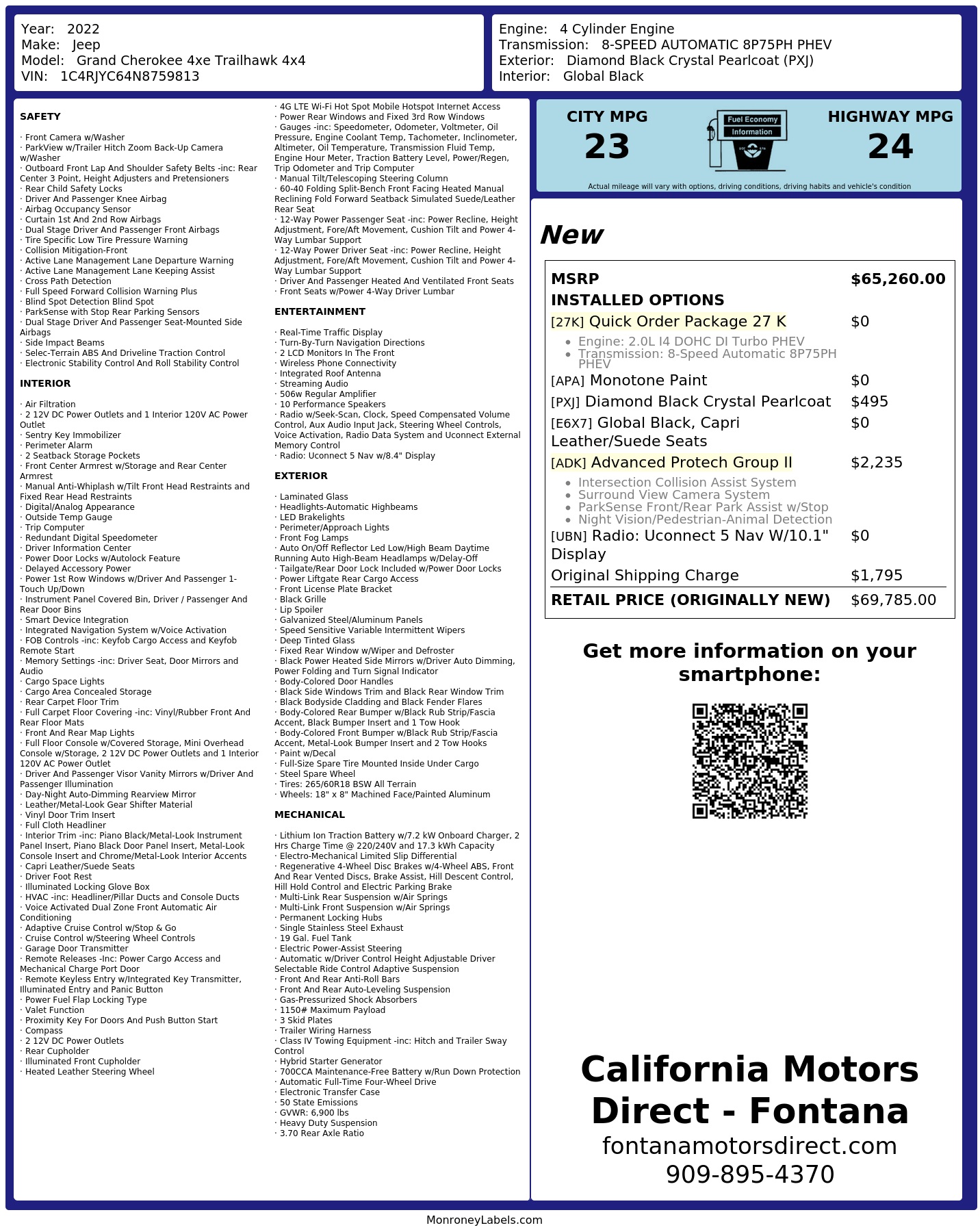 Monroney Label
