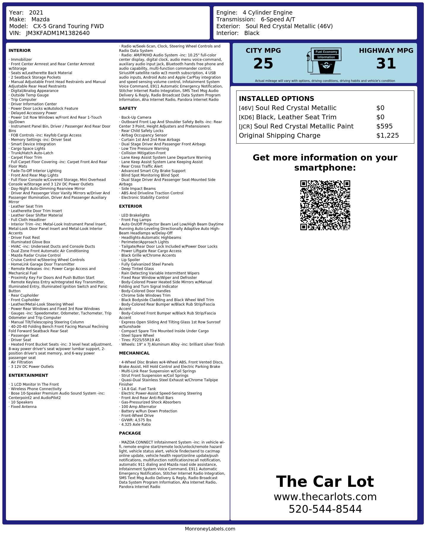 Monroney Label