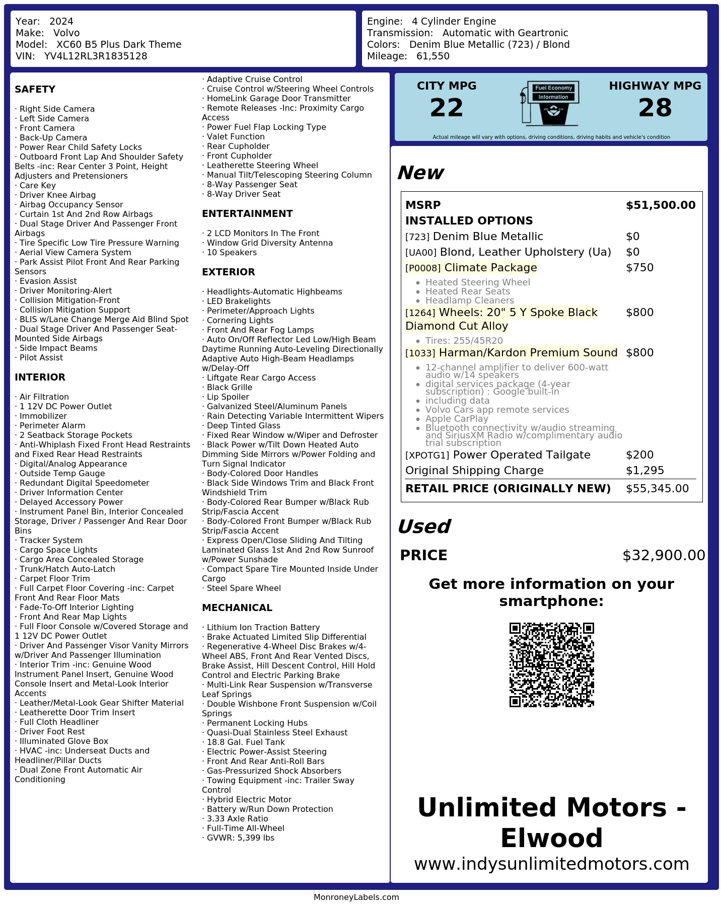 Monroney Label